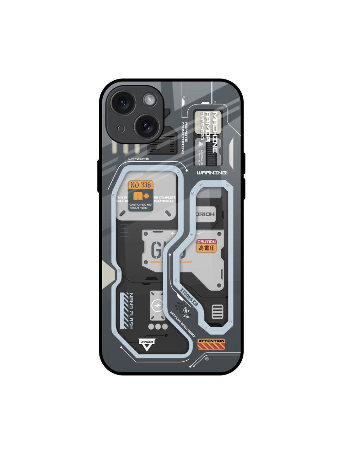 QRIOH Retro Futuristic Printed iPhone 15 Plus Back Case