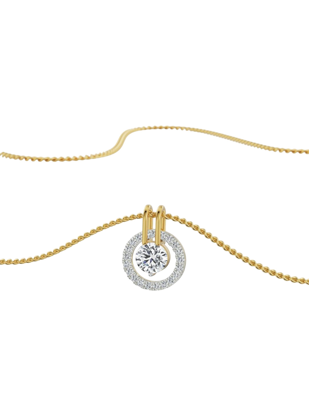 Emori Rotating Halo 18KT Gold Lab Diamond Pendant