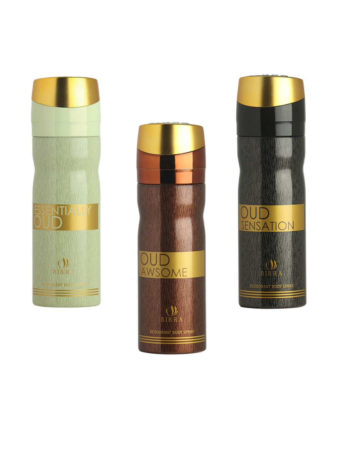 BIRRA Set Of 3 Essentially Oud, Oud Awsome & Oud Sensation Deodorant - 200 ml Each