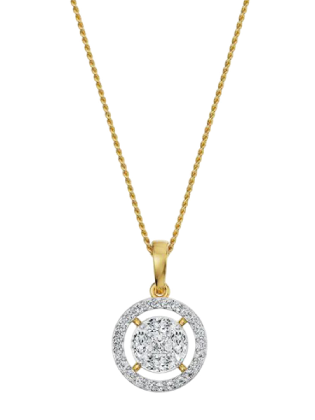 Emori Glistening Lab Diamond in 14KT Gold Pendant