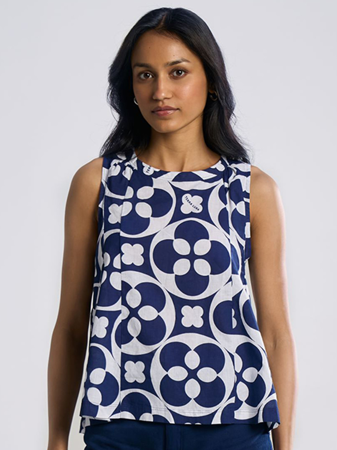 Terra Luna Floral Print Cotton Top