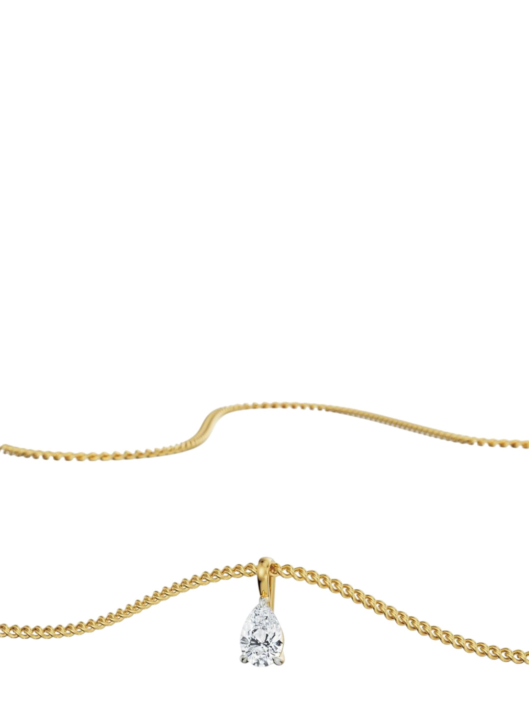 Emori 0.5 CT Pear Solitaire Lab Diamond in 14KT Gold Pendant