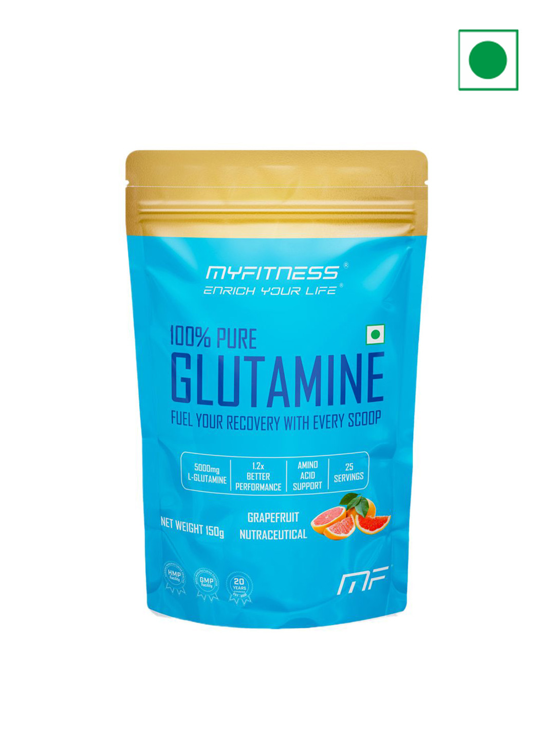 Myfitness 100% Pure Glutamine Powder Grapefruit 150g - 25 Servings