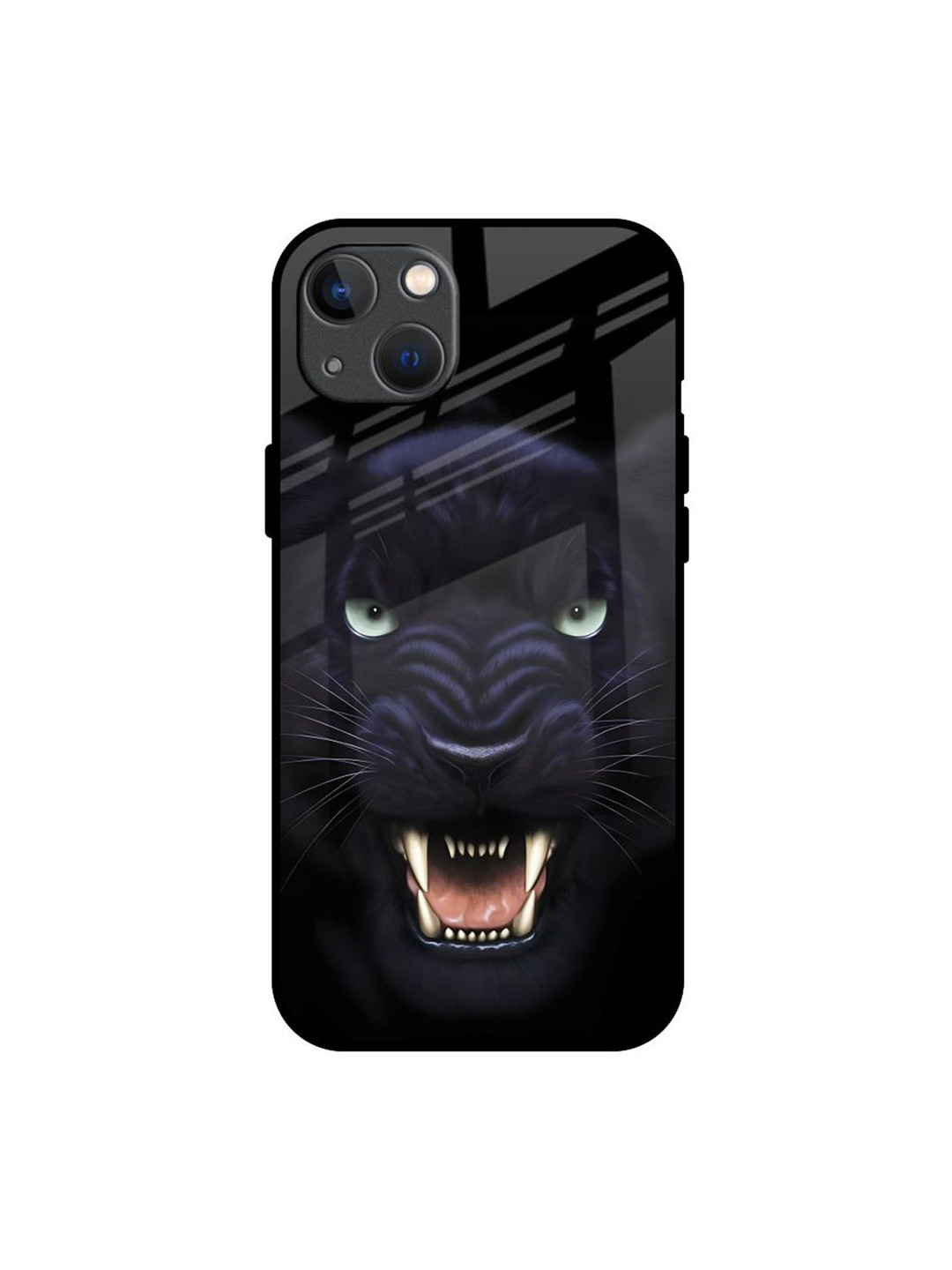 QRIOH Angry Black Leopard Printed iPhone 13 Back Case