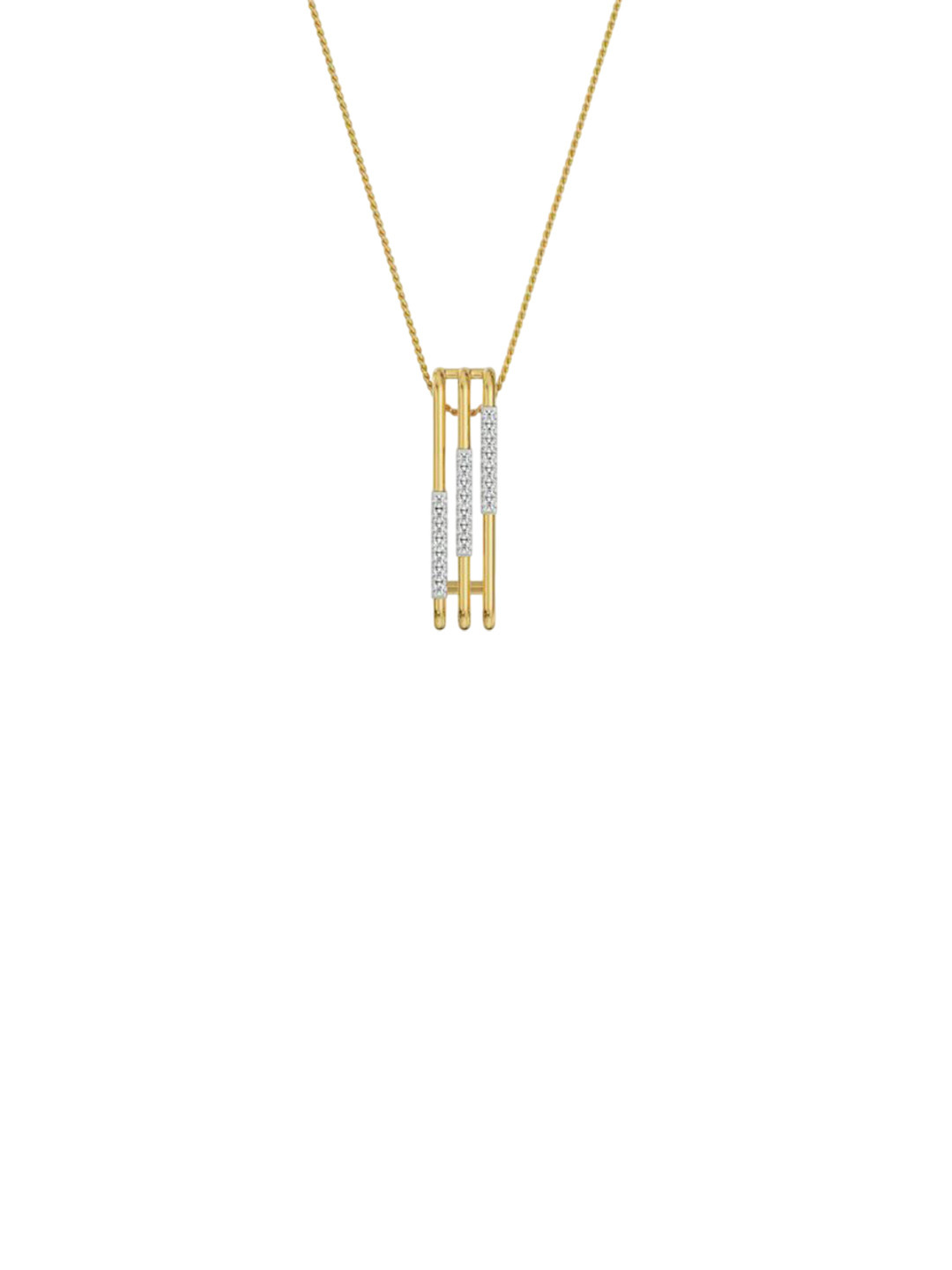 Emori Vertical Bar Lab Diamond in 14KT Gold Pendant