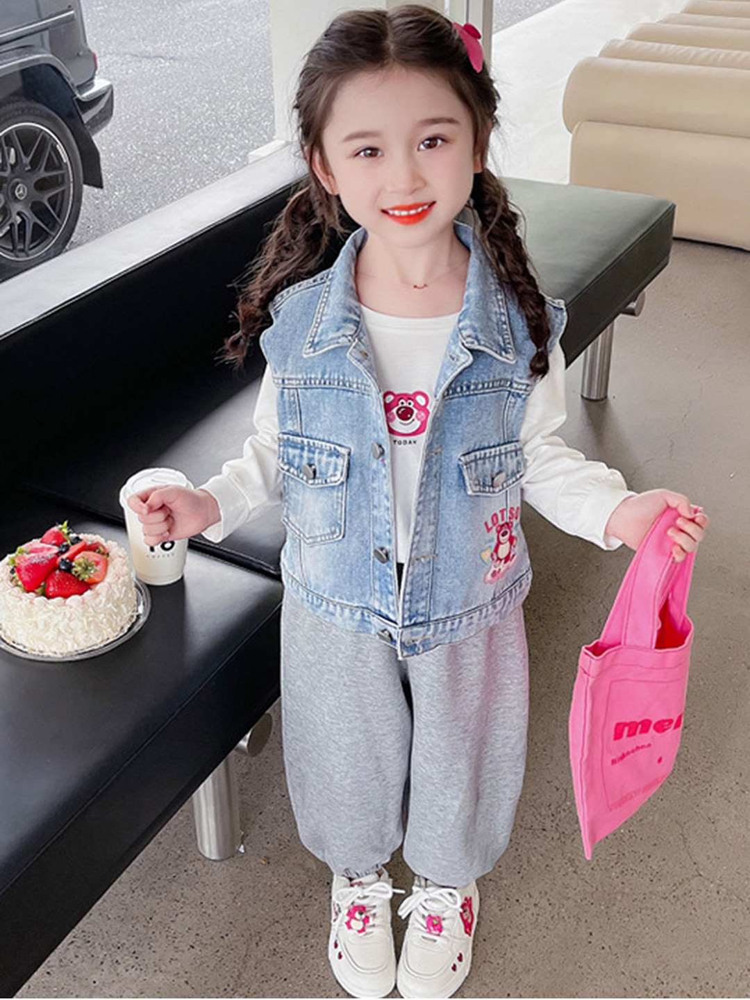 LULU & SKY Girls without Denim Jacket with Patchwork