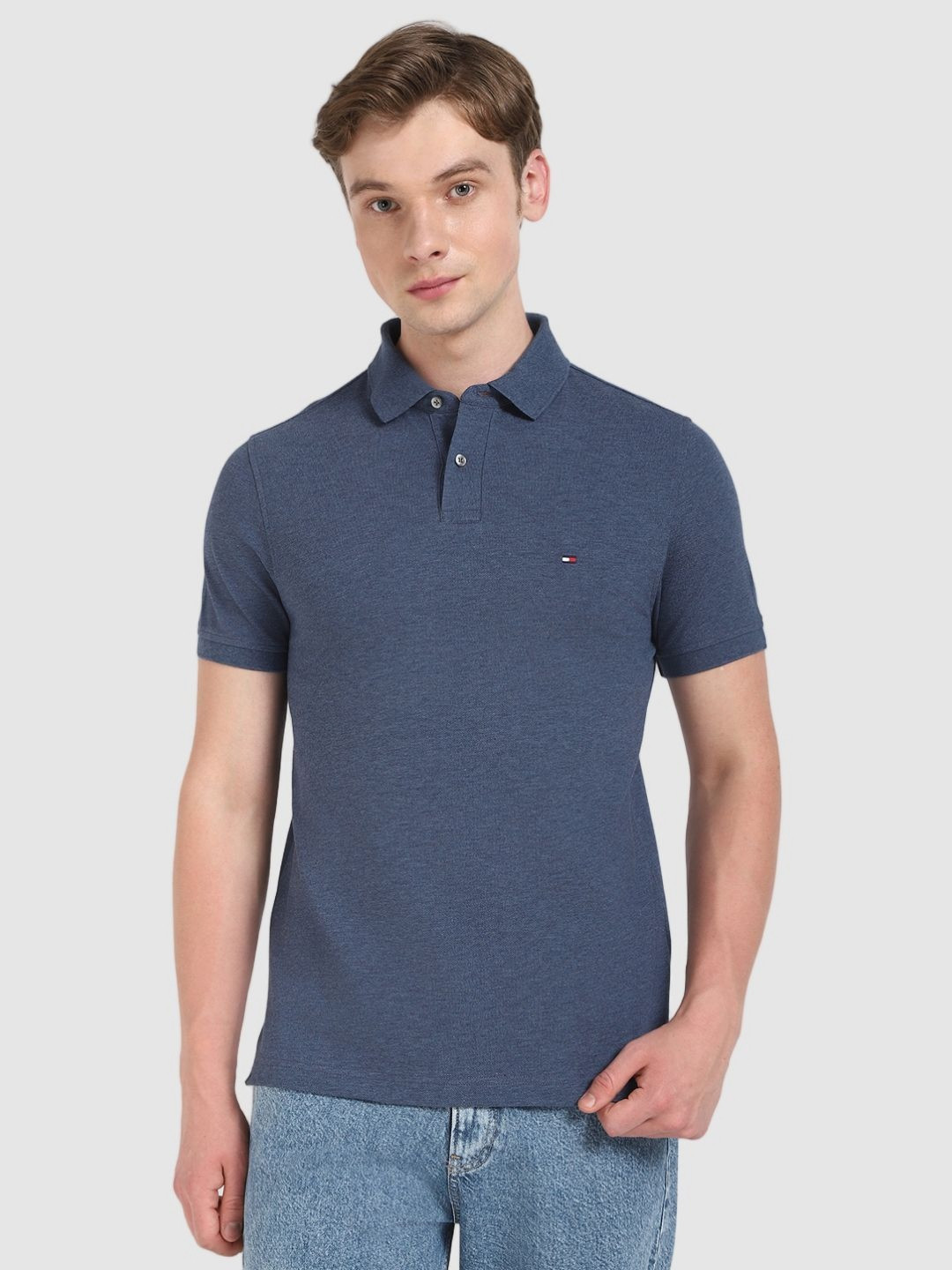 Tommy Hilfiger Men Brand Logo Polo Collar T-shirt