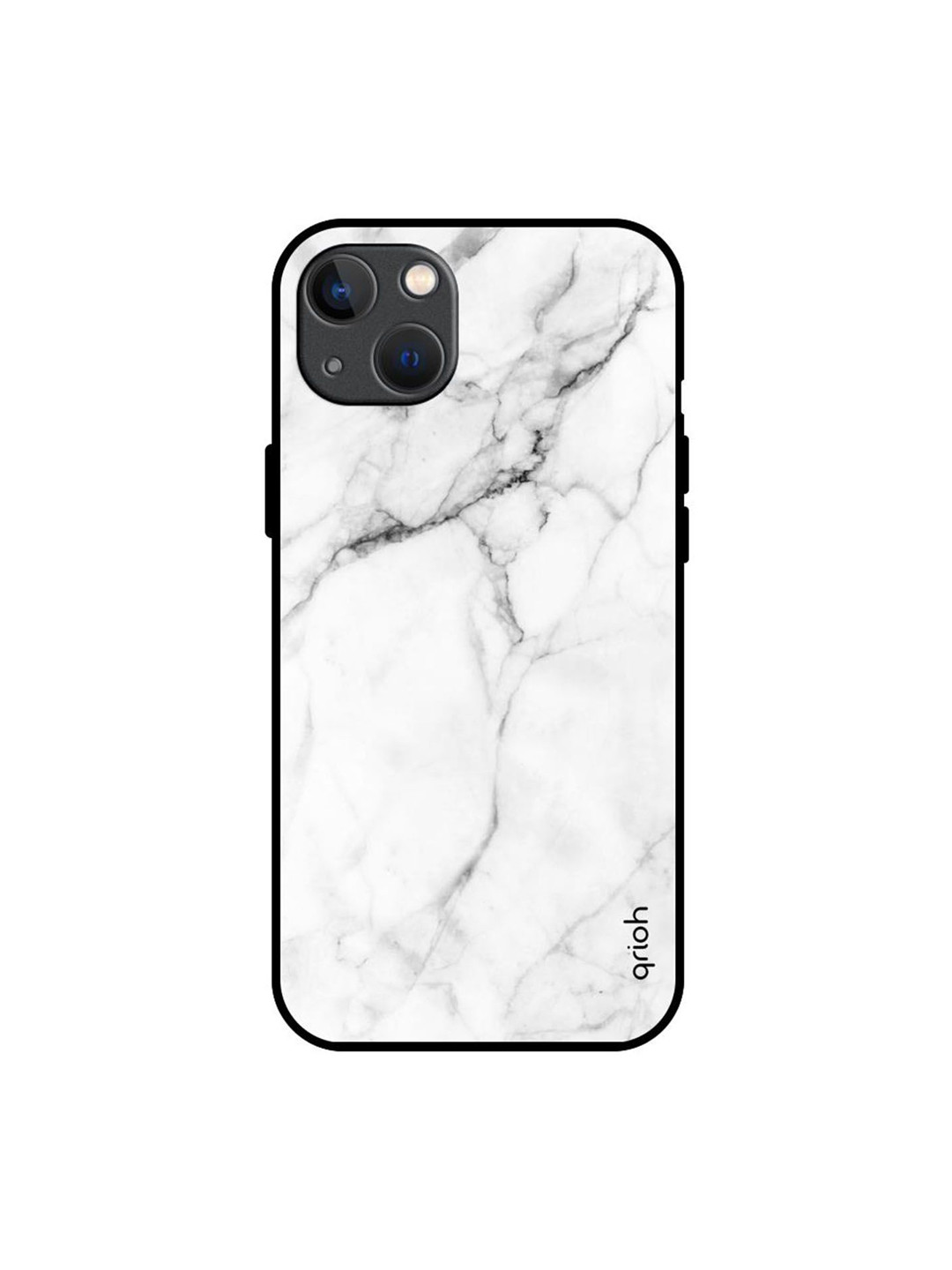 QRIOH Modern White Marble Printed iPhone 13 Back Case