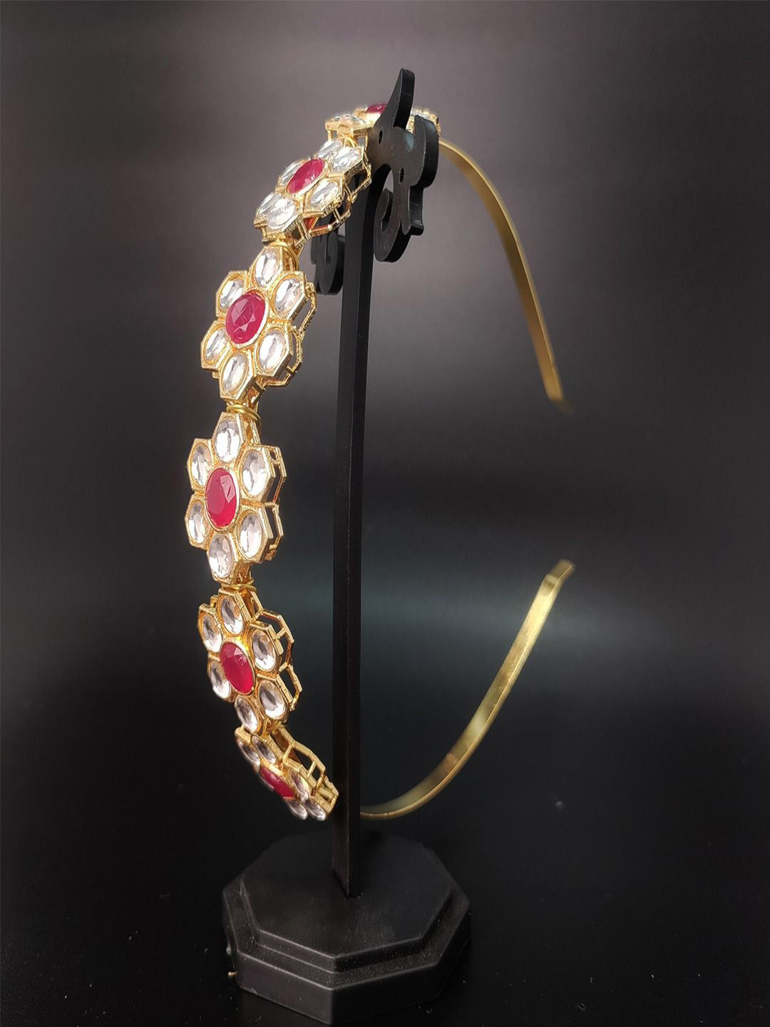 Anouk Gold-Plated Artificial Stones Studded Sheeshphool Head Jewellery