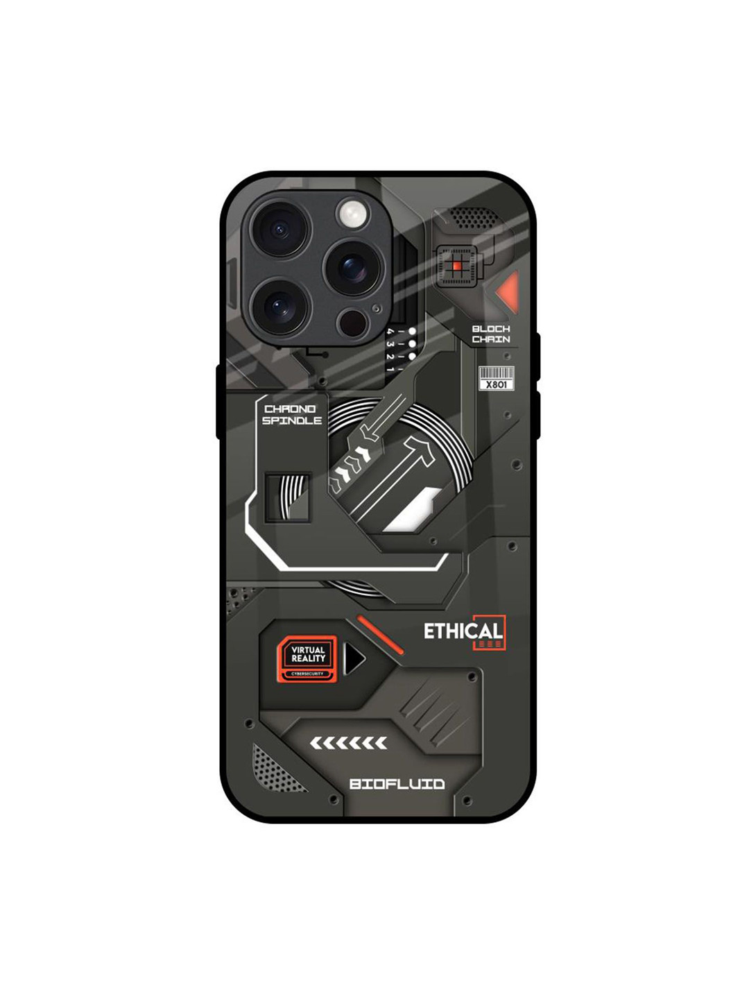 QRIOH Tech Aesthetics Printed iPhone 15 Pro Max Back Case