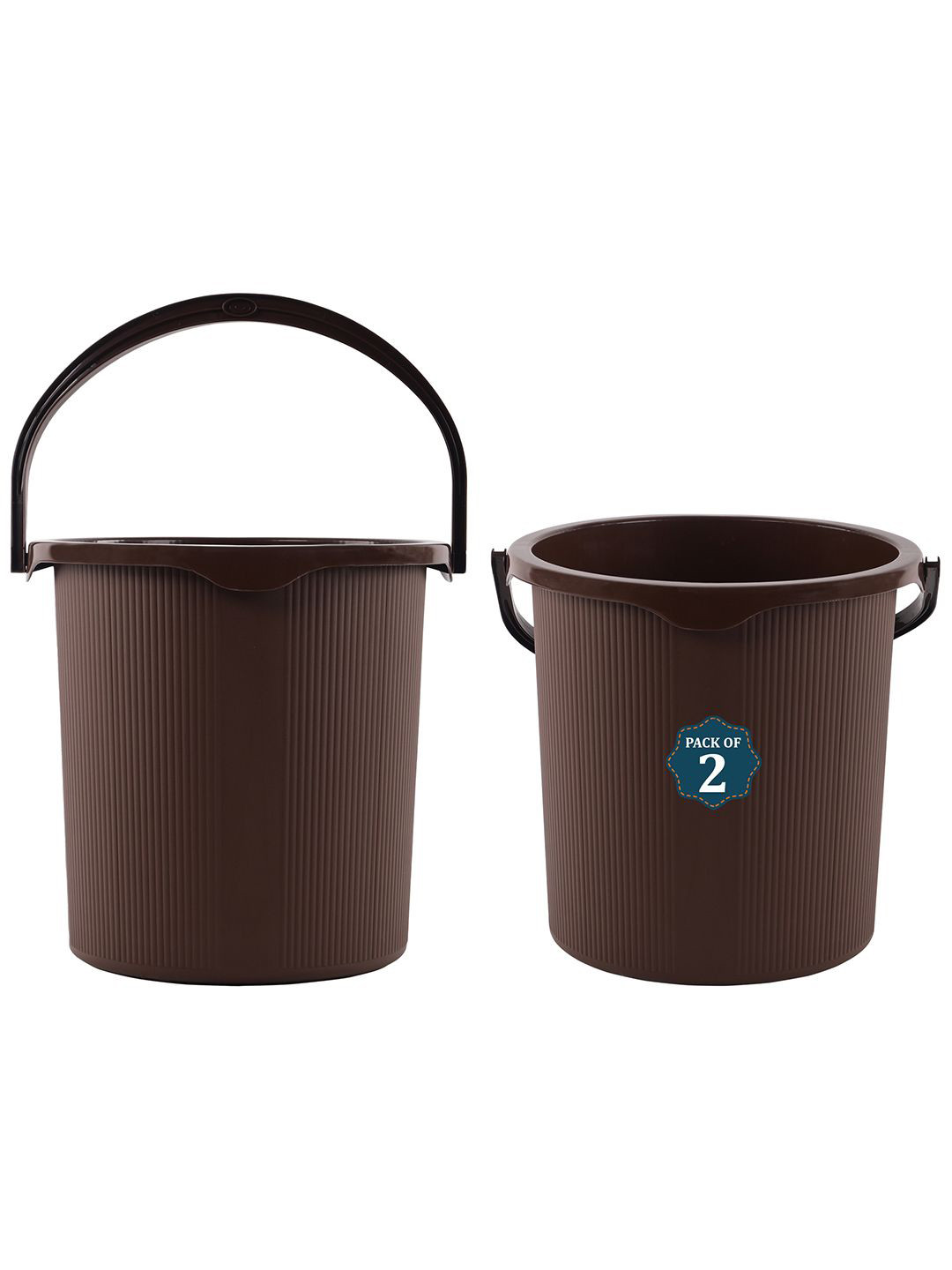 Kuber Industries Magnite Brown 2 Pieces Striped Bucket 25L