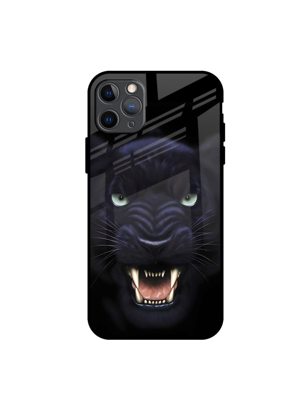 QRIOH Angry Black Leopard Printed iPhone 11 Pro Max Back Case
