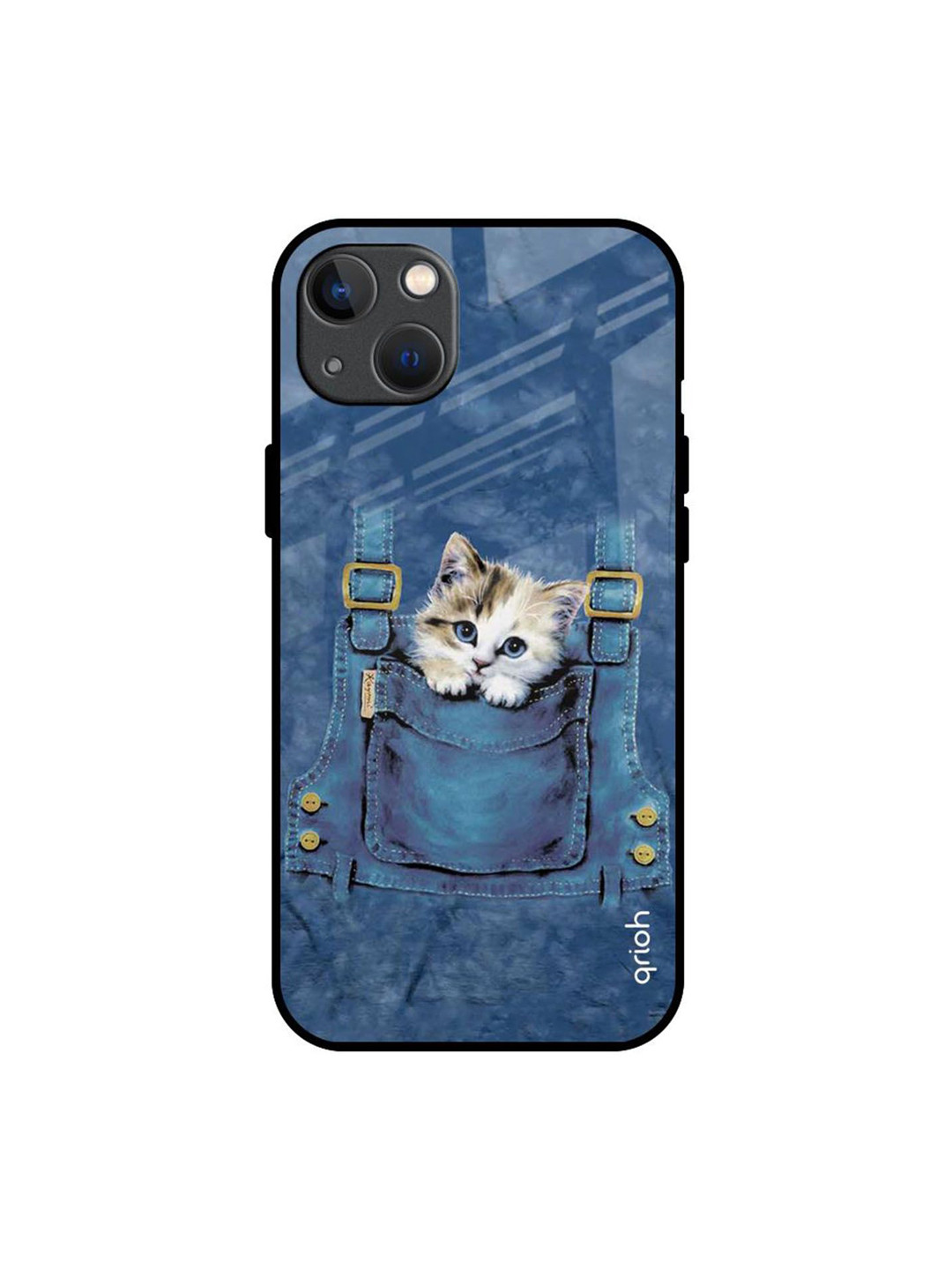 QRIOH Kitty In Pocket Printed iPhone 13 Back Case