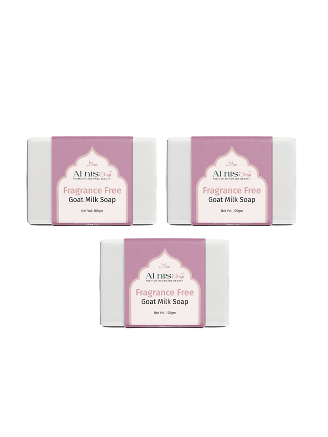 Al Nisa Set Of 3 Goat Milk Handmade Soap- 100 g Each