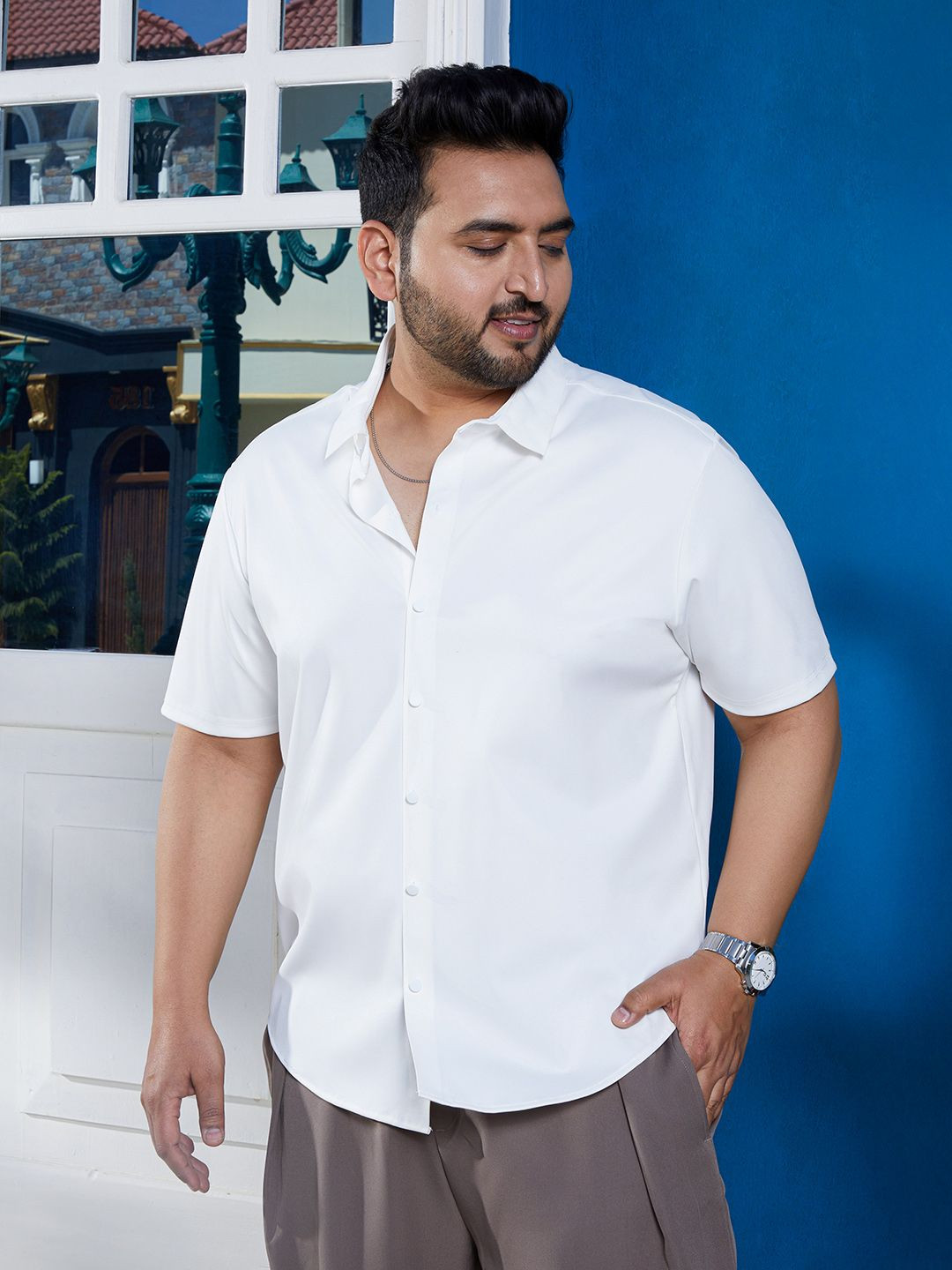 Instafab Plus Men Comfort Opaque Casual Shirt