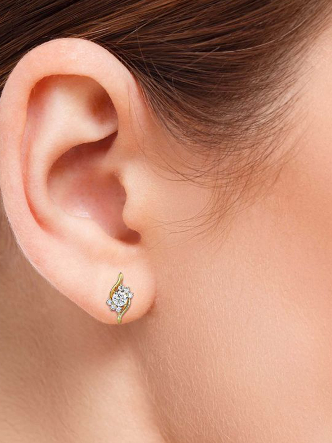 Emori Timeless Floral Lab Diamond in 14KT Gold Earring