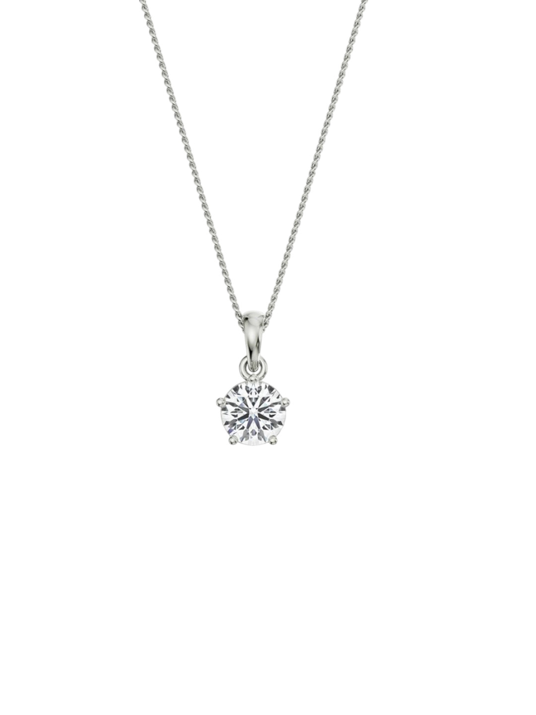 Emori 1 CT Round Solitaire 18KT Gold Lab Diamond Pendant