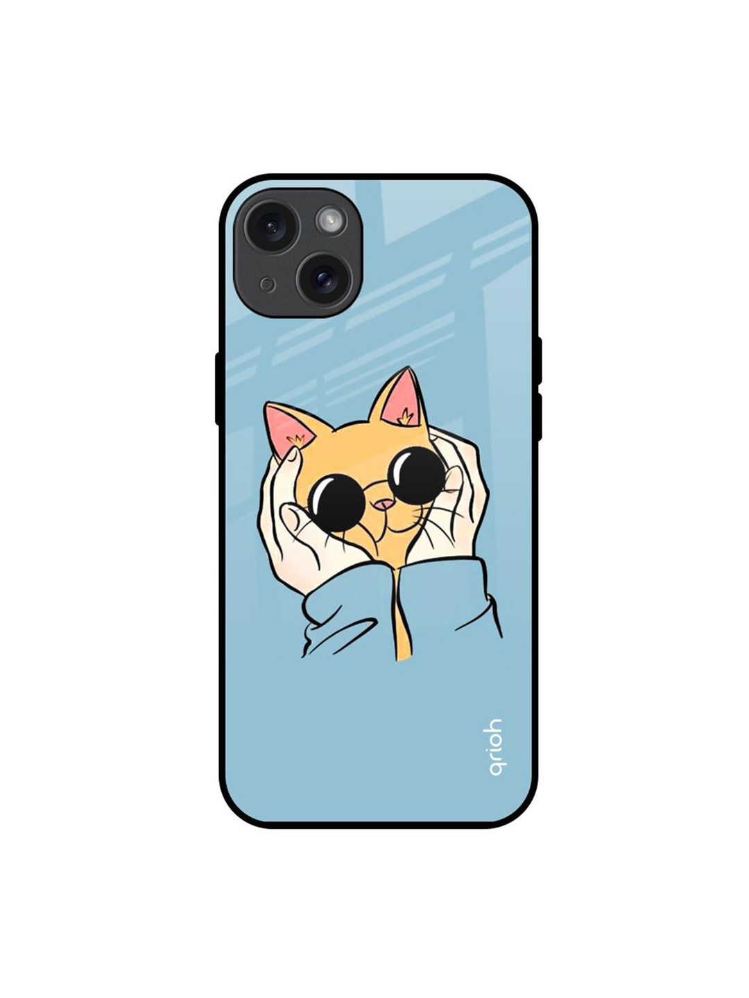 QRIOH Adorable Cute Kitty Printed iPhone 15 Plus Back Case