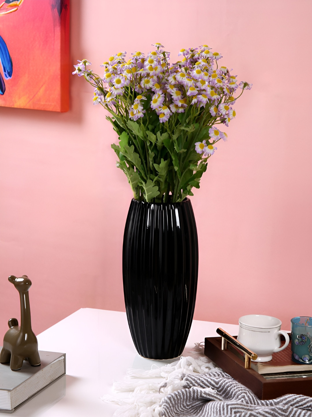 Myntra Elegant Homes Purple And Green 2 Pieces Lavender Artificial Flowers