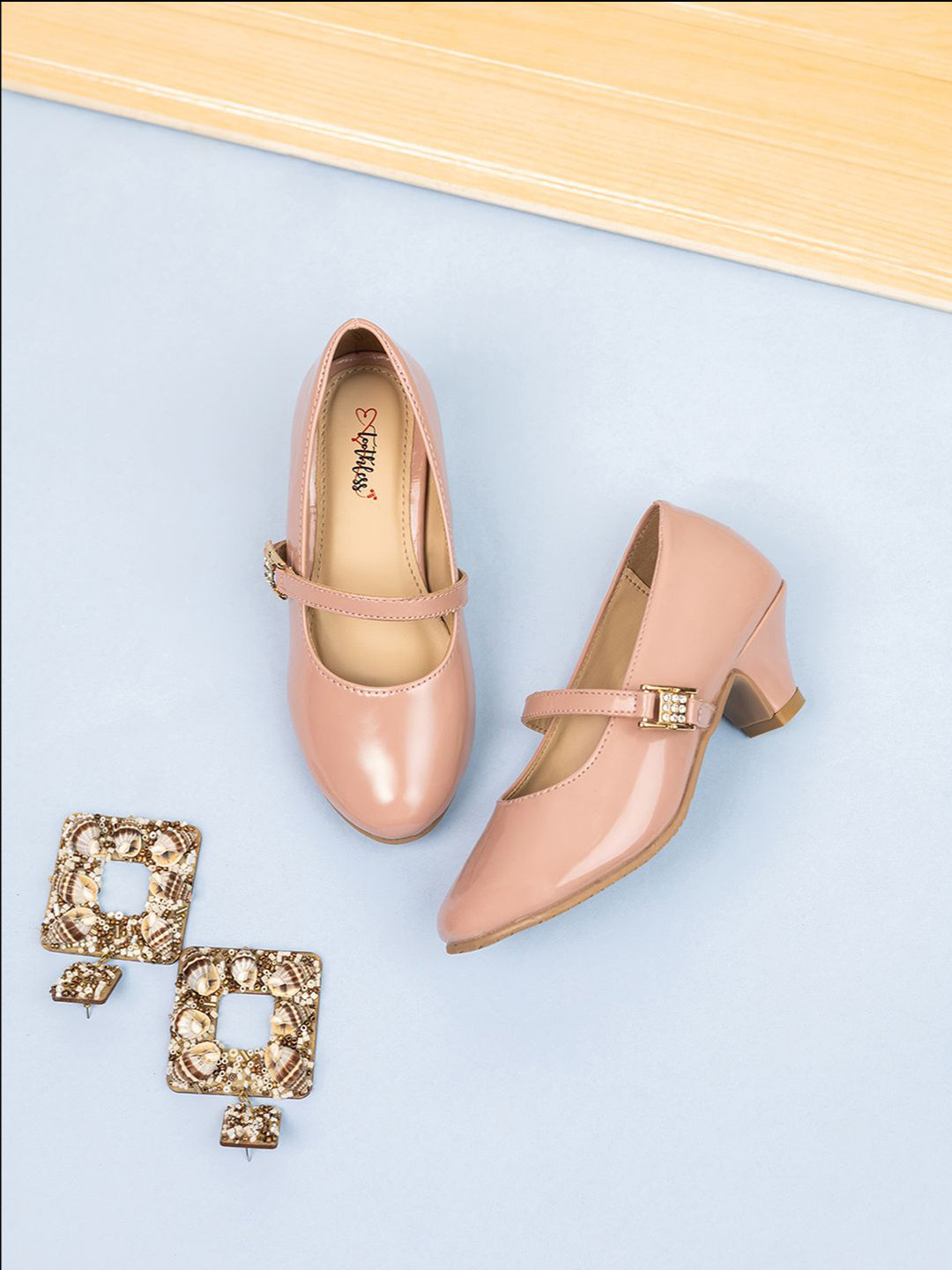 toothless Girls Round Toe Mary Jane Kitten Heels