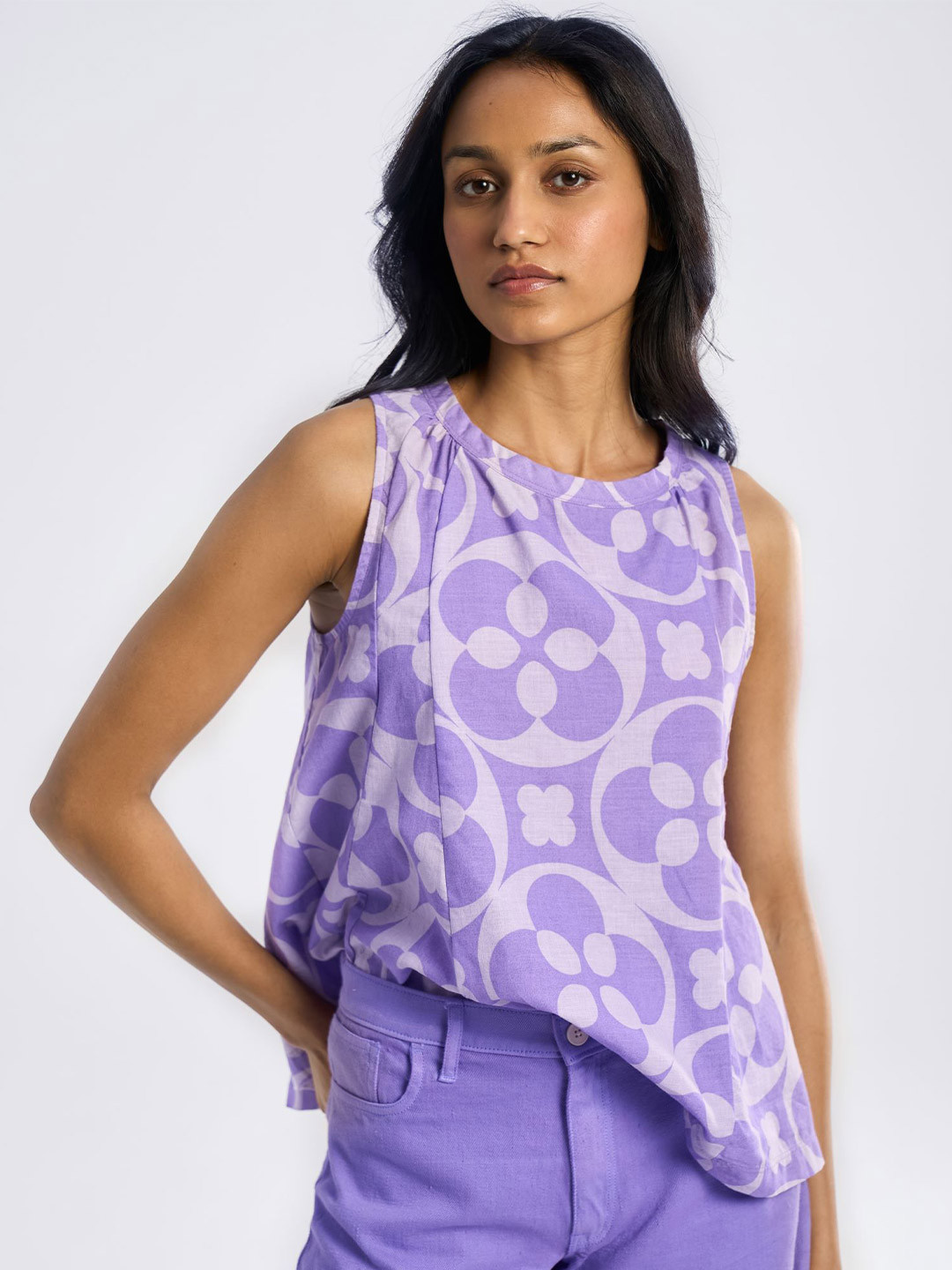 Terra Luna Floral Print Cotton Top