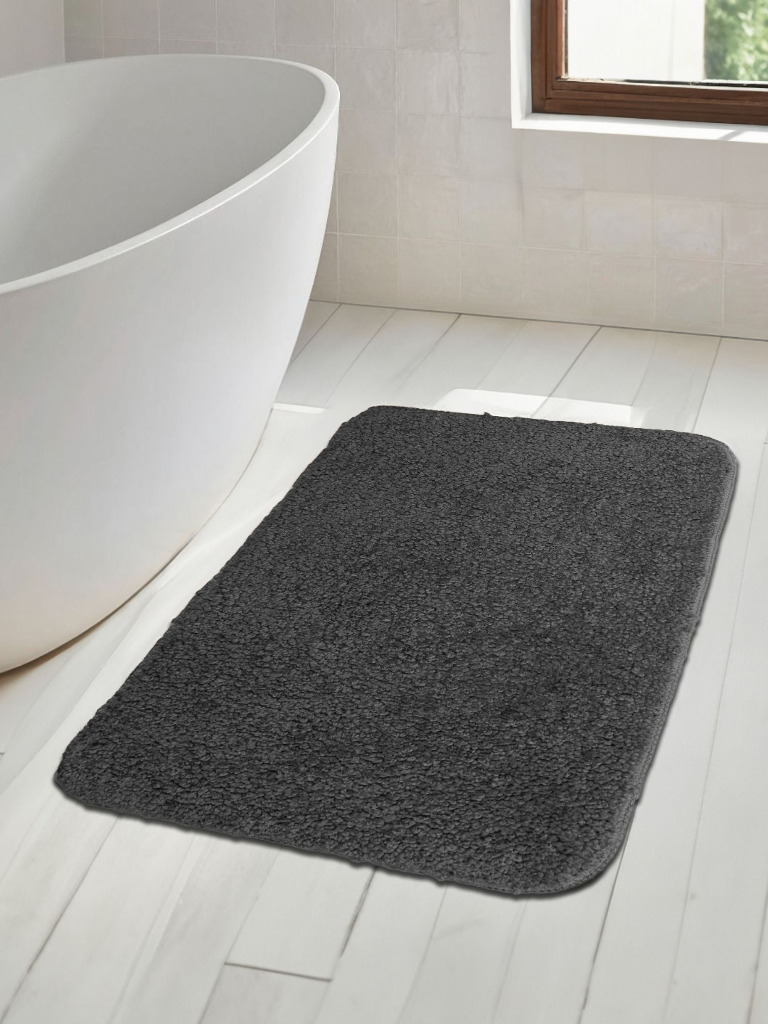 Mulberry Living Grey Melange 2000 GSM Anti Skid Microfiber Bath Rugs