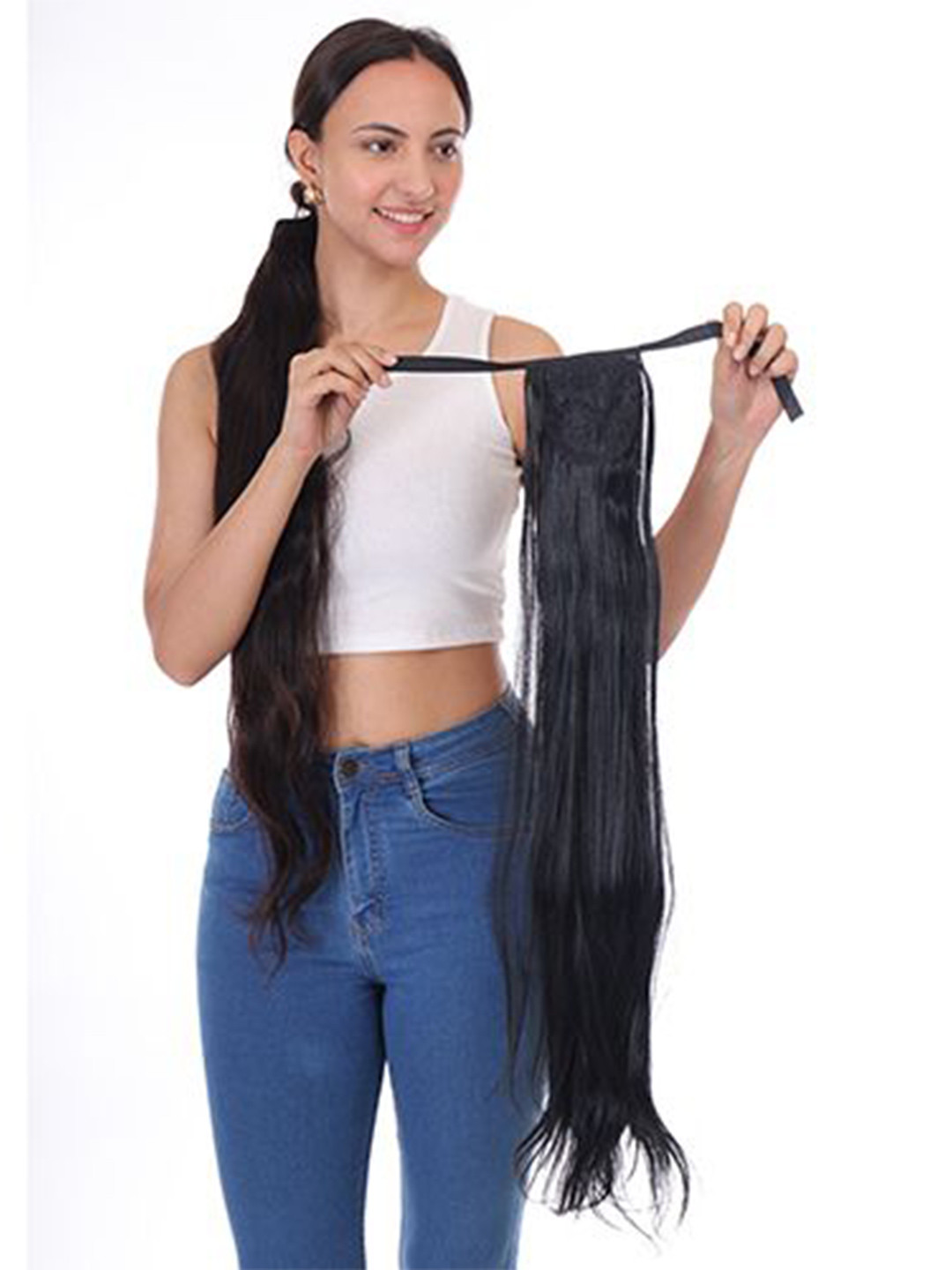 RITZKART Straight Tape-In Hair Extension - 28 Inches - Black