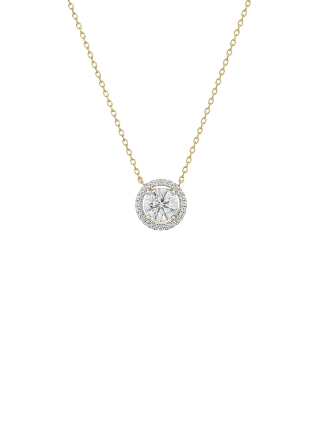 Emori Betty Halo Round Lab Diamond Pendant in 18KT Gold