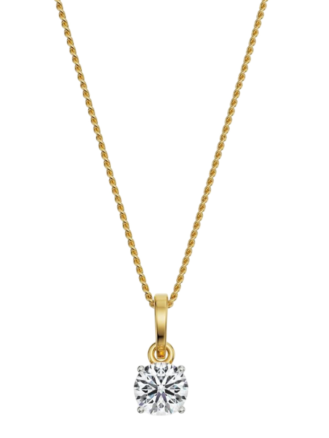 Emori 0.5 CT Round Solitaire Lab Diamond in 14KT Gold Pendant