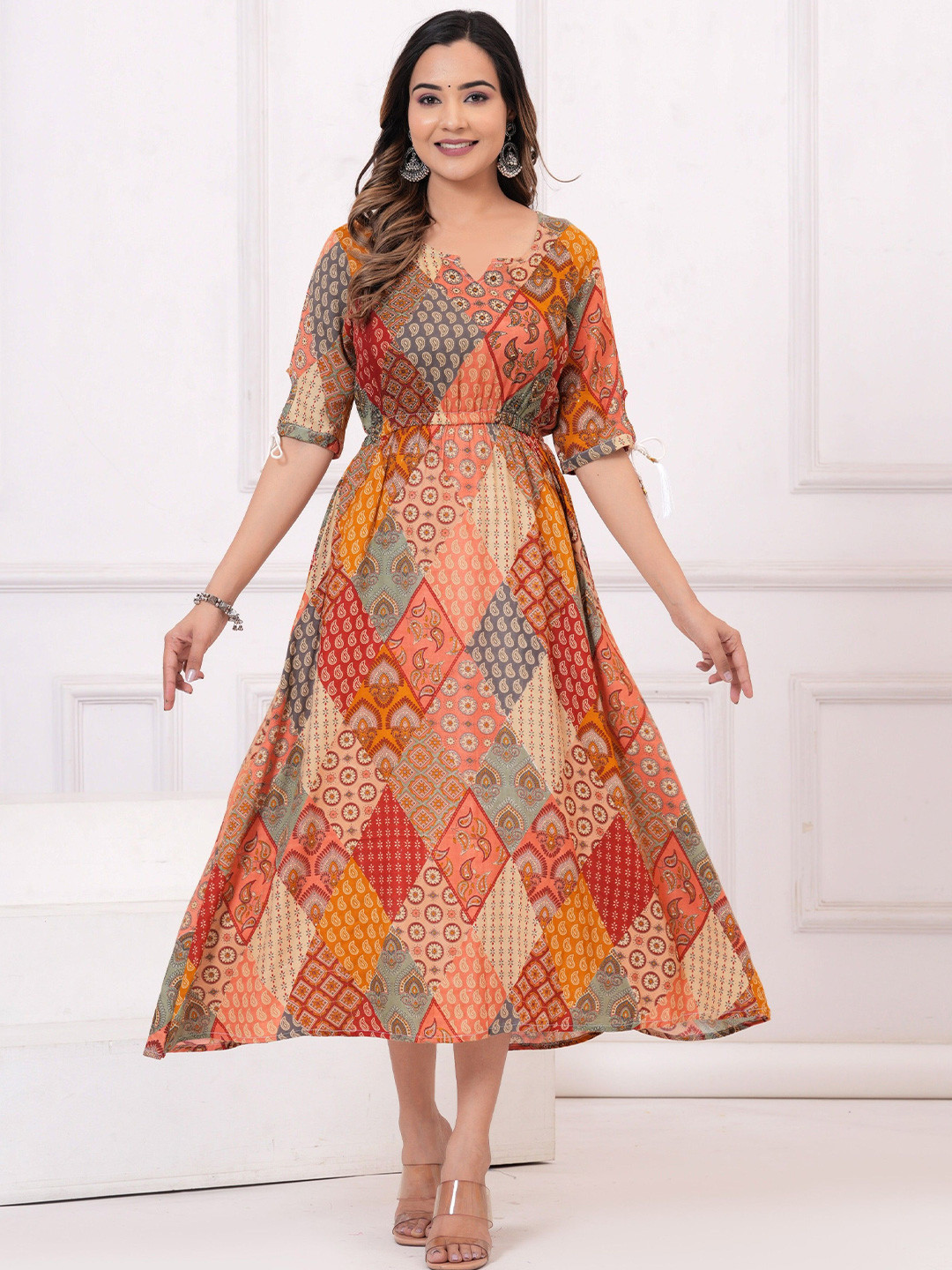 NEKU FASHOIN Floral Printed Anarkali Kurti
