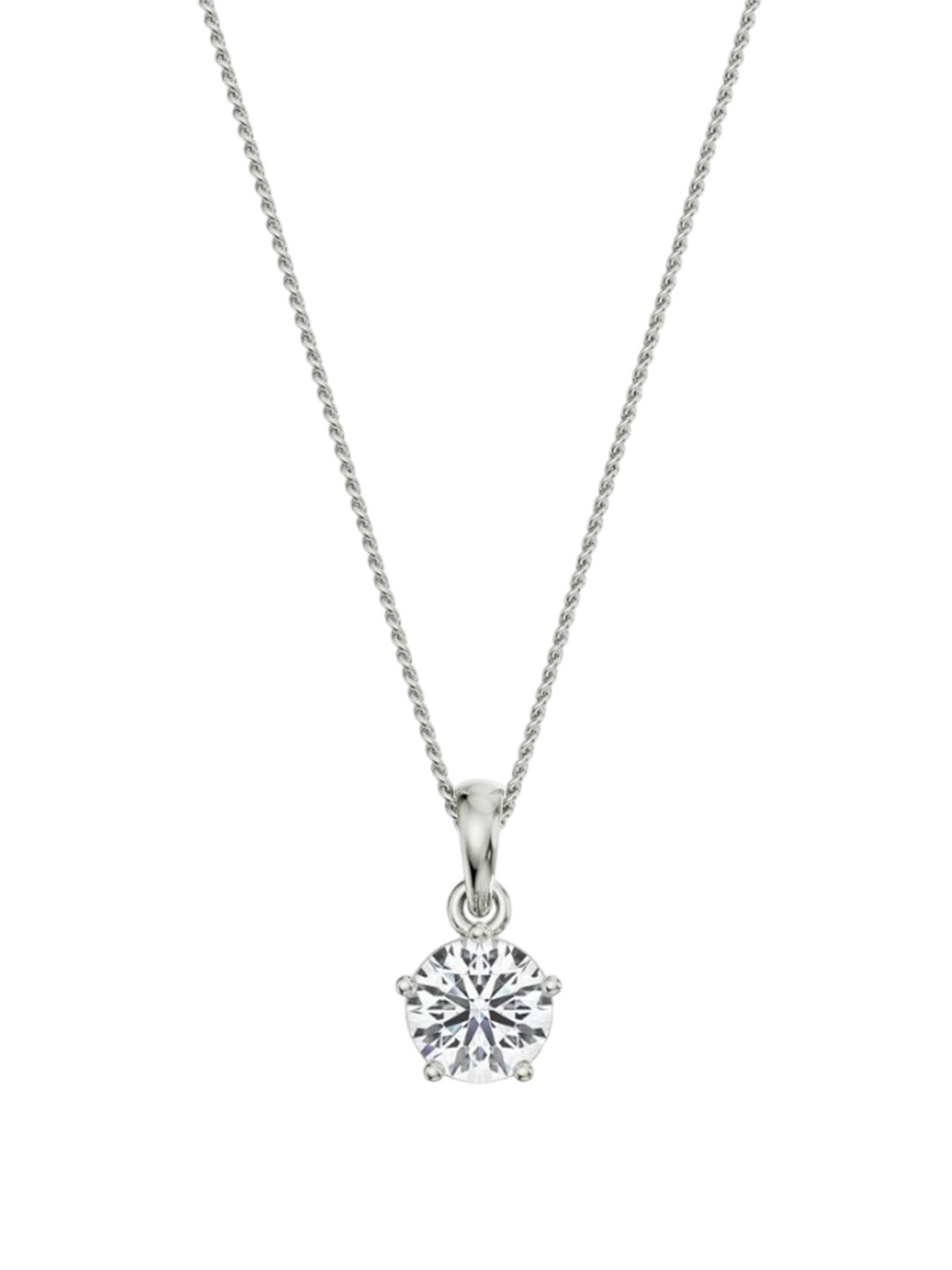 Emori 1 CT Round Solitaire Lab Diamond in 14KT Gold Pendant
