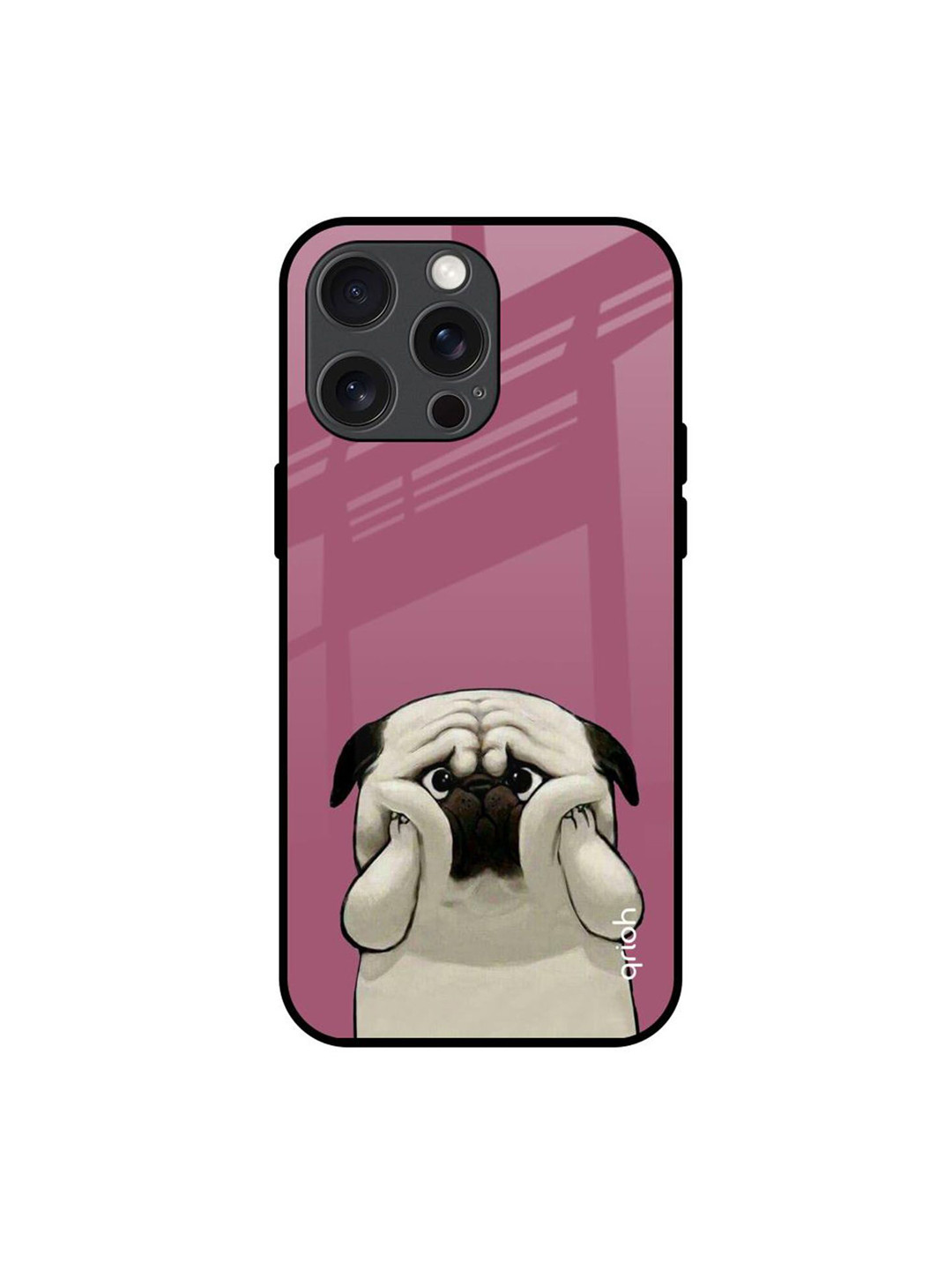 QRIOH Funny Pug Face Printed iPhone 15 Pro Max Back Case