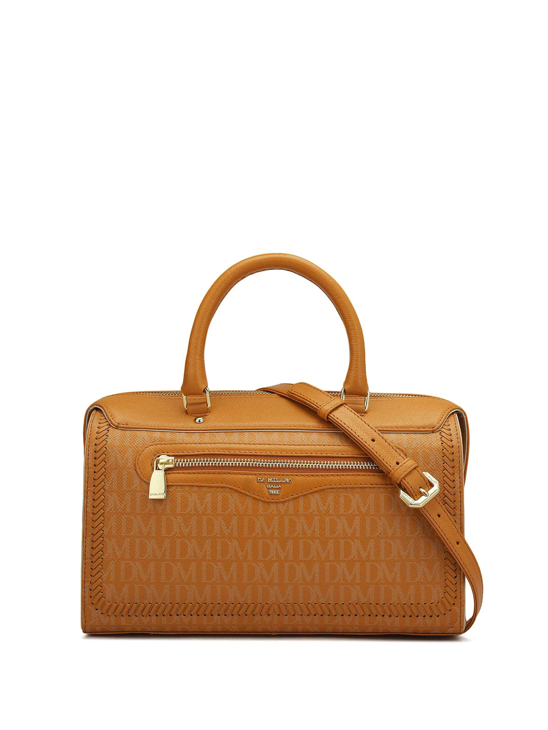 Da Milano Leather Shopper Satchel with Cut Work
