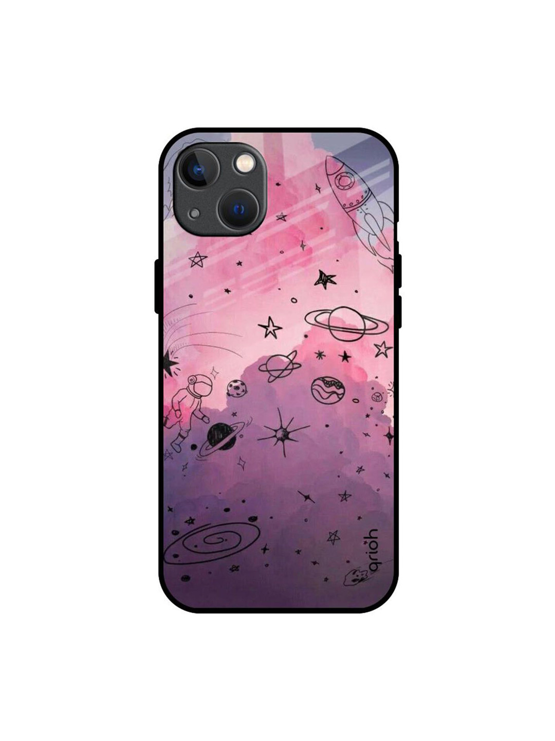 QRIOH Space Doodles Printed iPhone 13 Back Case