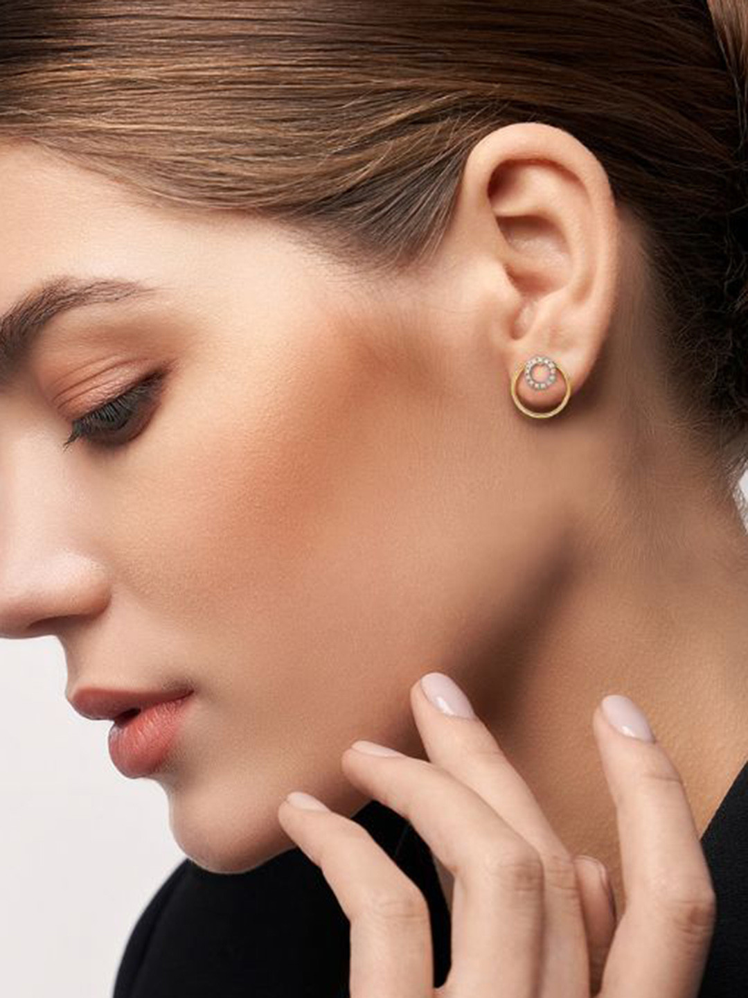 Emori Round in Round Lab Diamond Earring in 18KT Gold