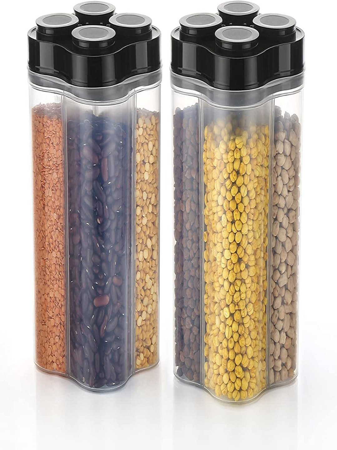 Hashone Transparent Plastic Easy To Clean 2 Piece Clip-On Canister-2.5L
