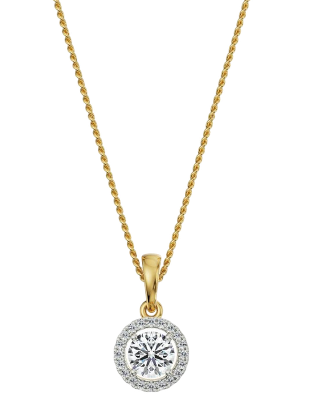Emori 0.5 CT Halo Lab Diamond Pendant in 18KT Gold