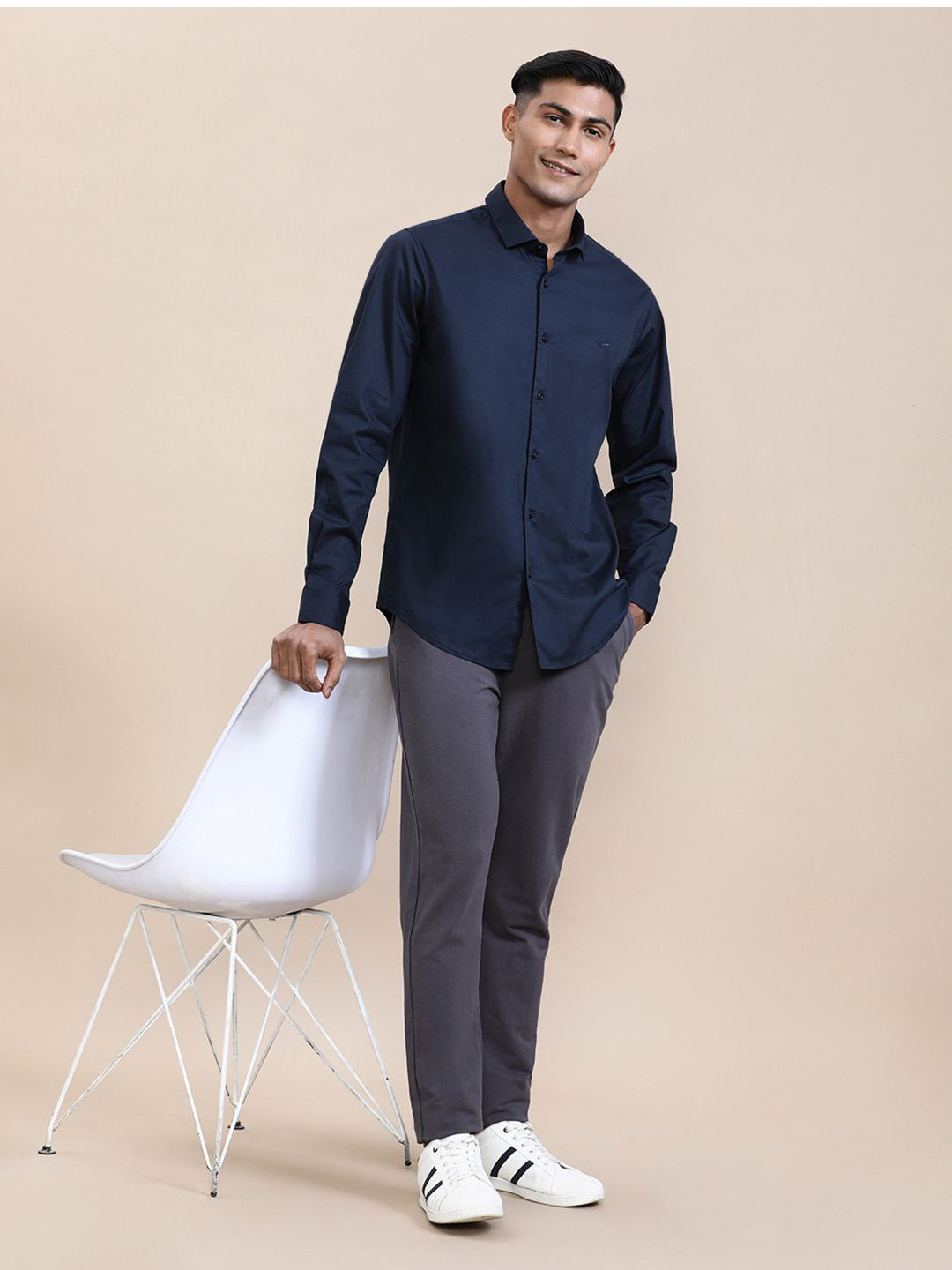Crocodile Men Mercerized Stretch Full Sleeve Shirt