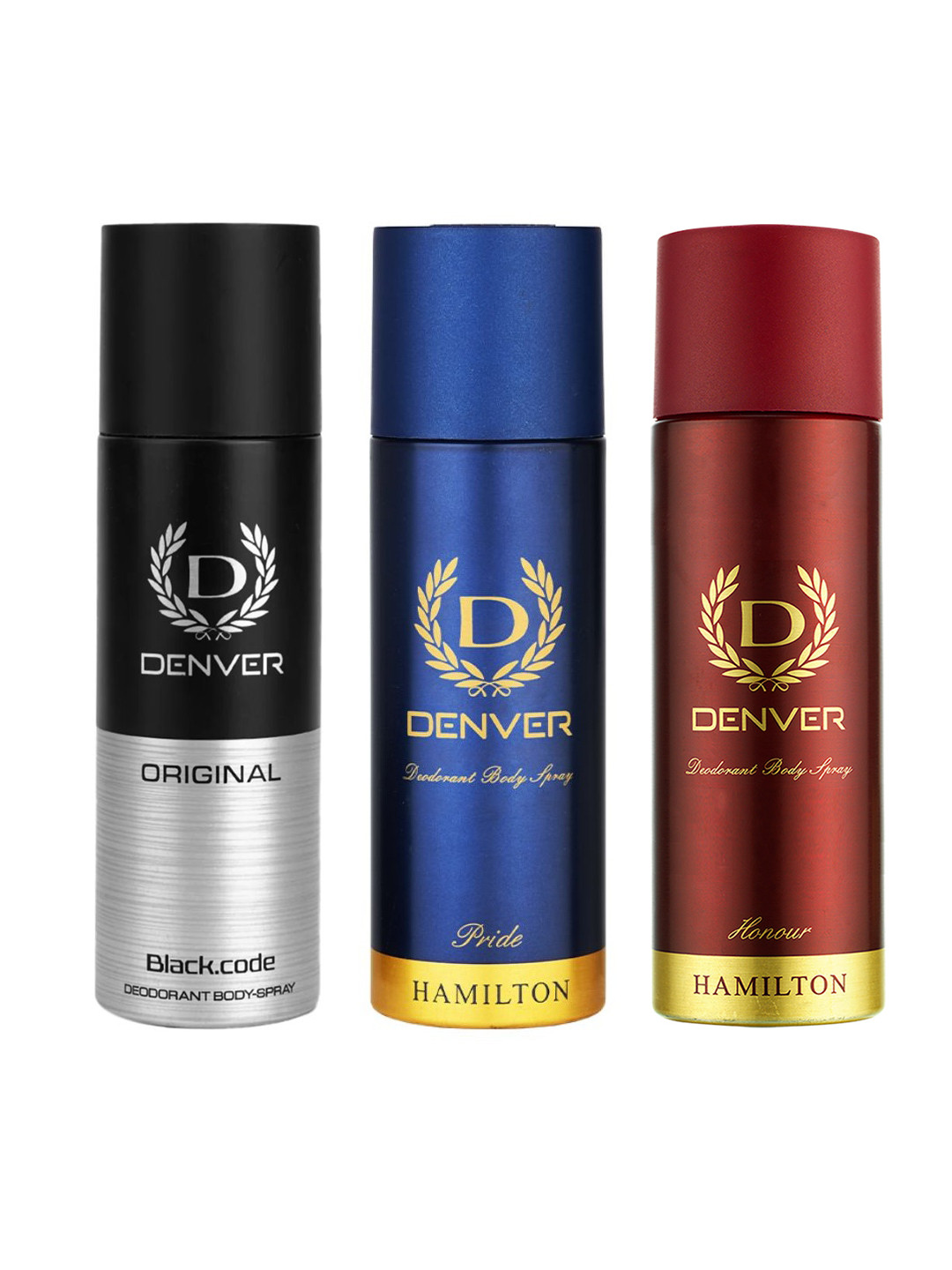 Denver Men Set of 3 Nano Body Deodorant Spray 50 ml each - Pride + Honour + Black.Code