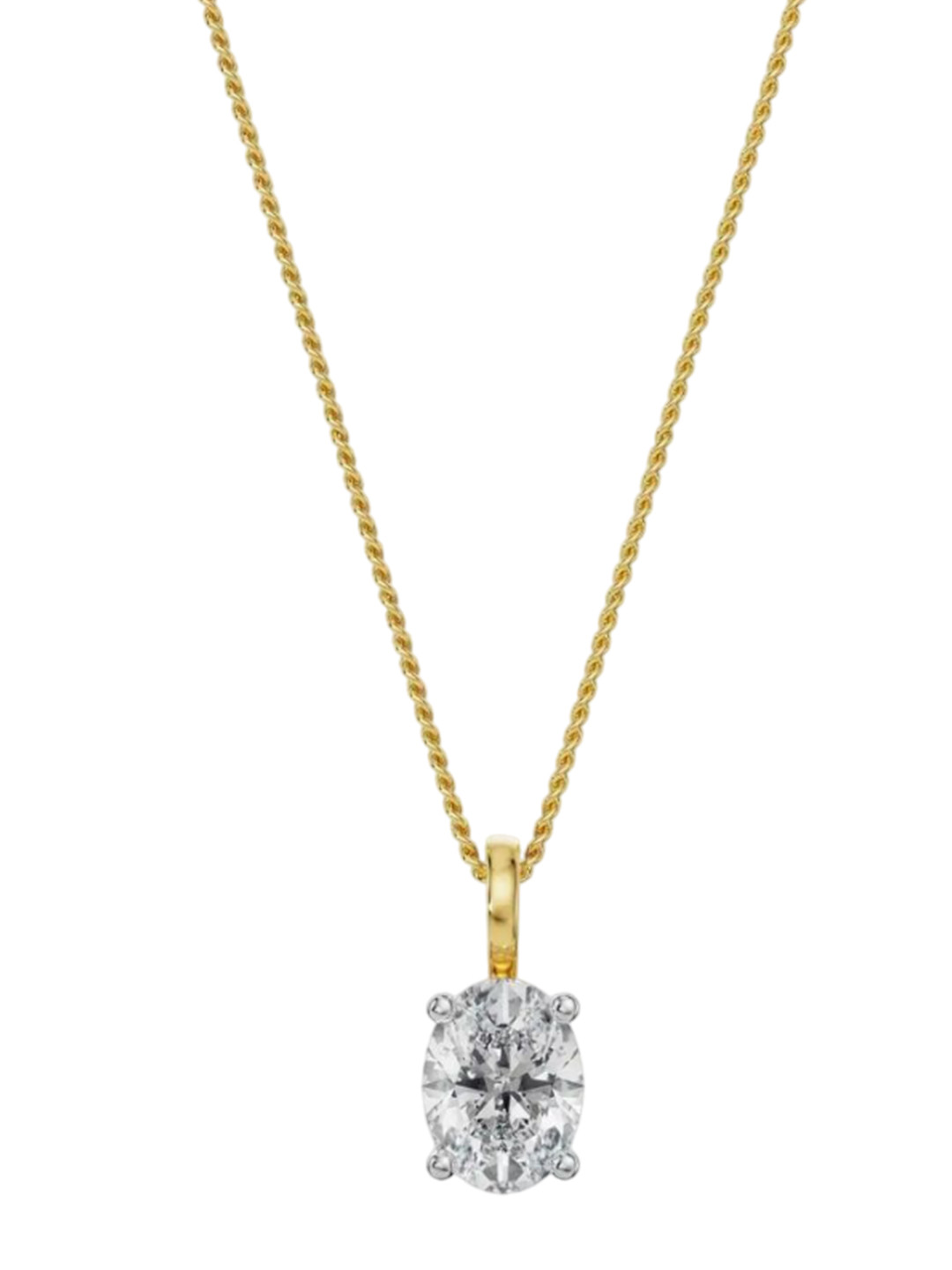 Emori Solitaire Oval Lab Diamond in 14KT Gold Pendant