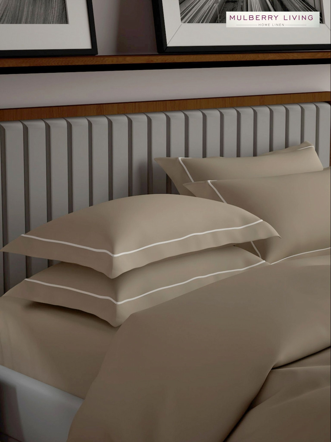 Mulberry Living Serenity Solids Brown 2 Pieces Solid Pure Cotton Rectangle Pillow Covers