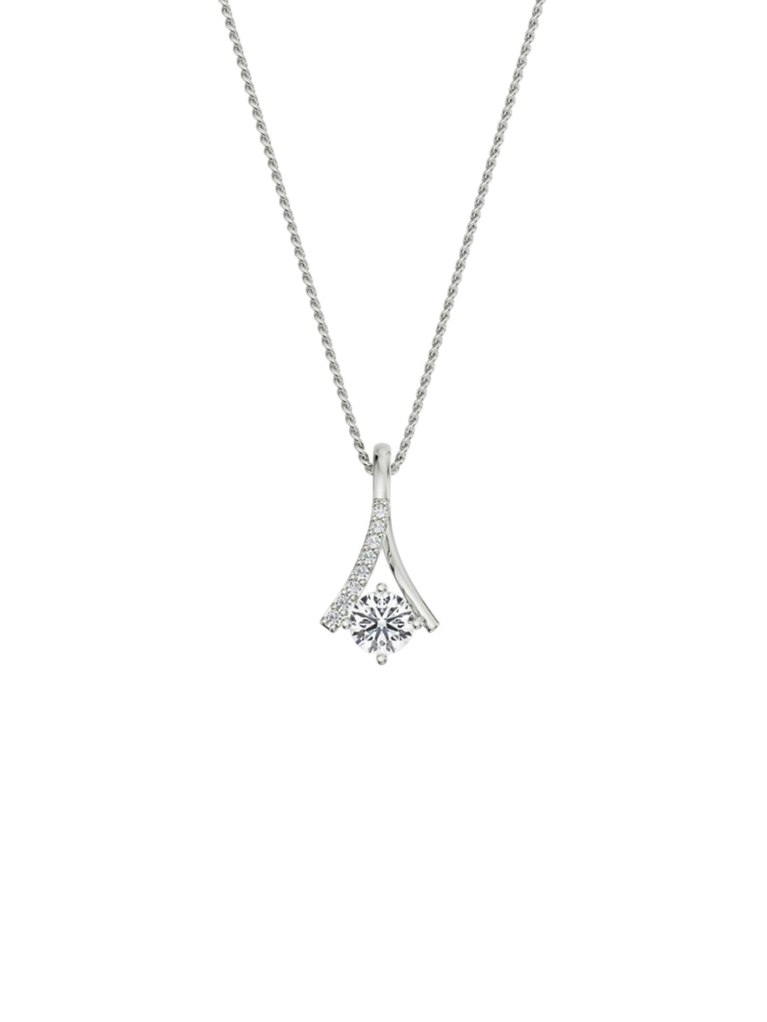 Emori Inverted V Lab Diamond Pendant in 18KT Gold