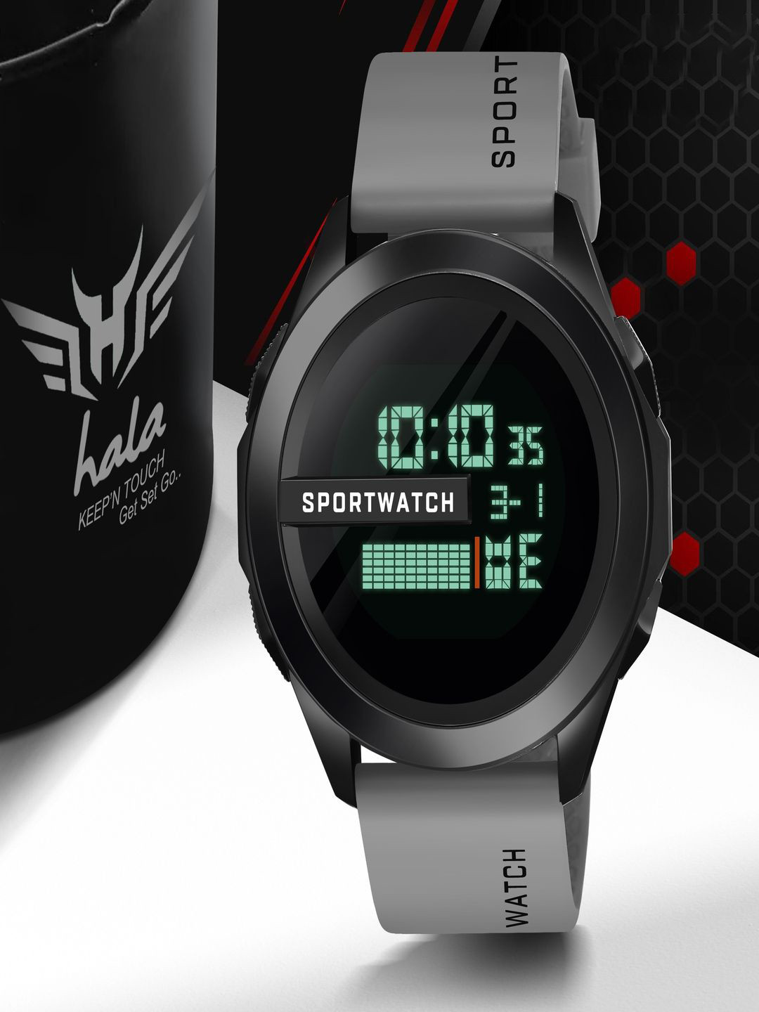 Hala Men Dial & Straps Digital Multi Function Watch HALA-1140-GREY