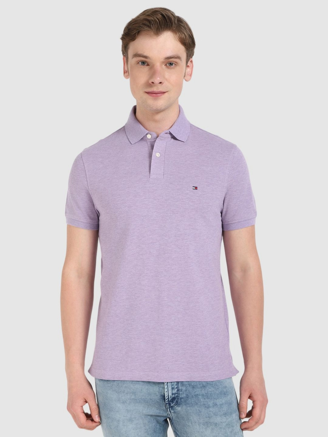 Tommy Hilfiger Men Brand Logo Polo Collar T-shirt