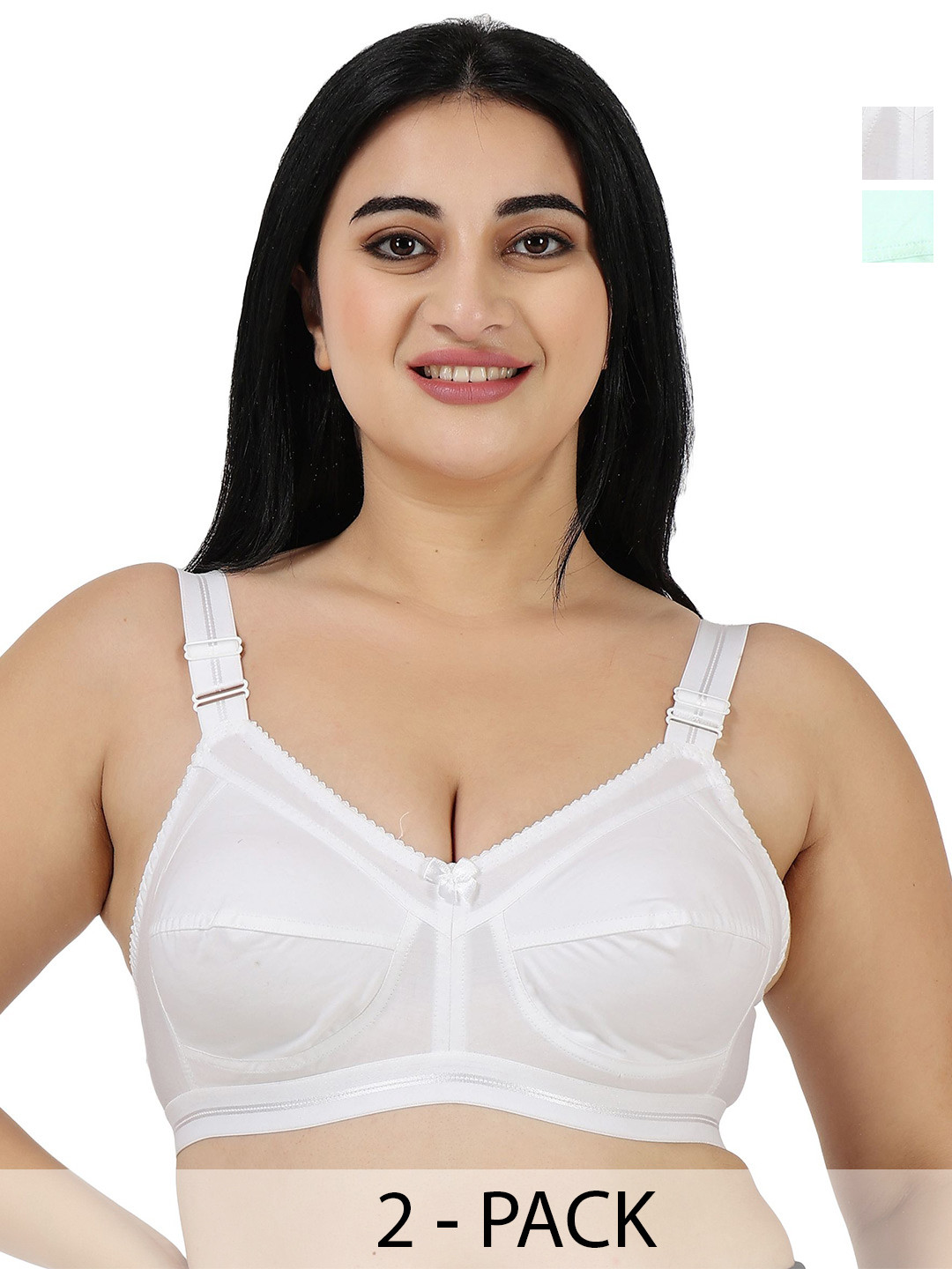 LADYLAND Women Pack of 2 Full Coverage Non Padded Everyday Ba