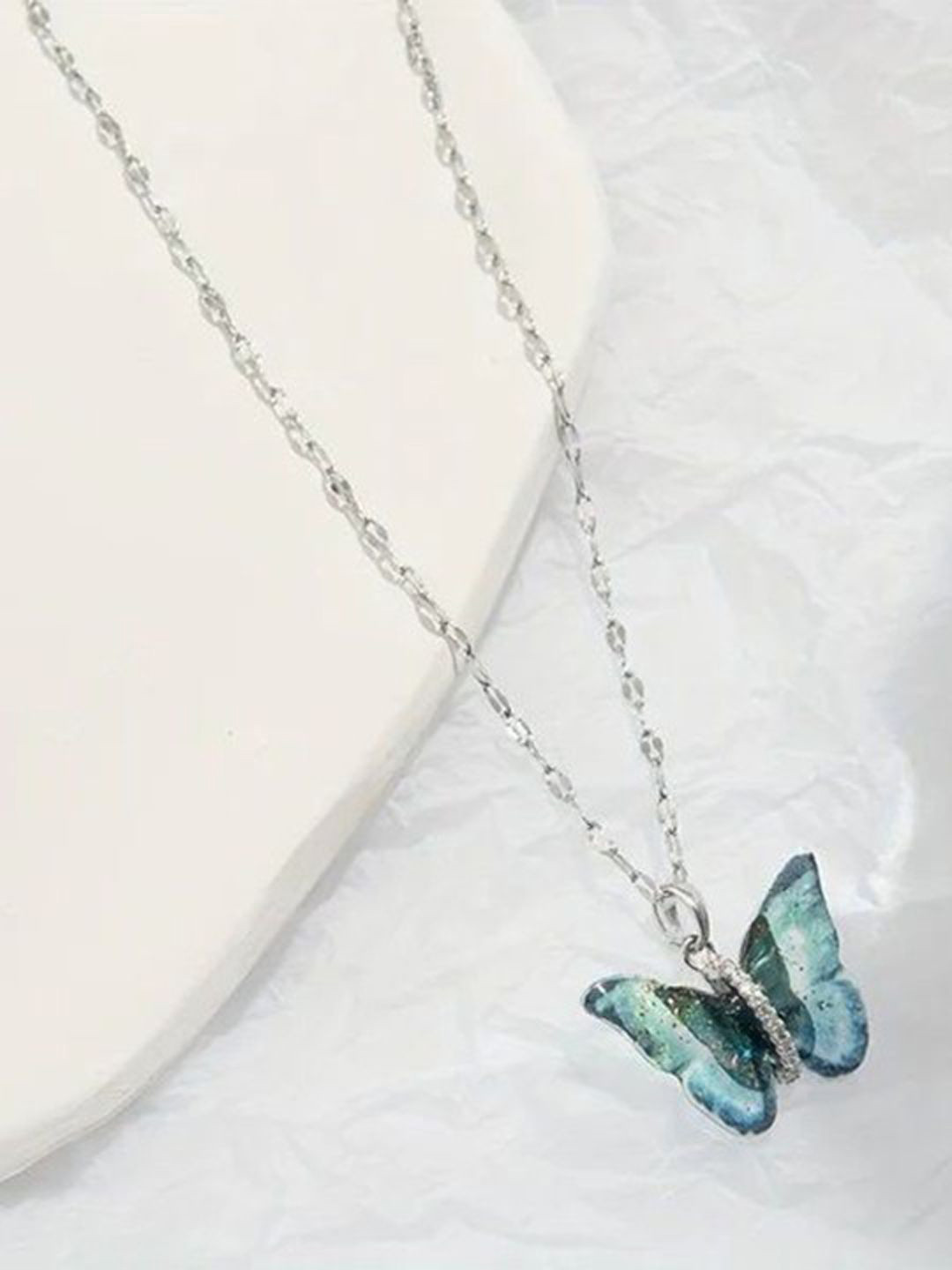 BEYTER Stainless Steel Elegant Butterfly Vibrant Winged Beauty Pendant With Chain