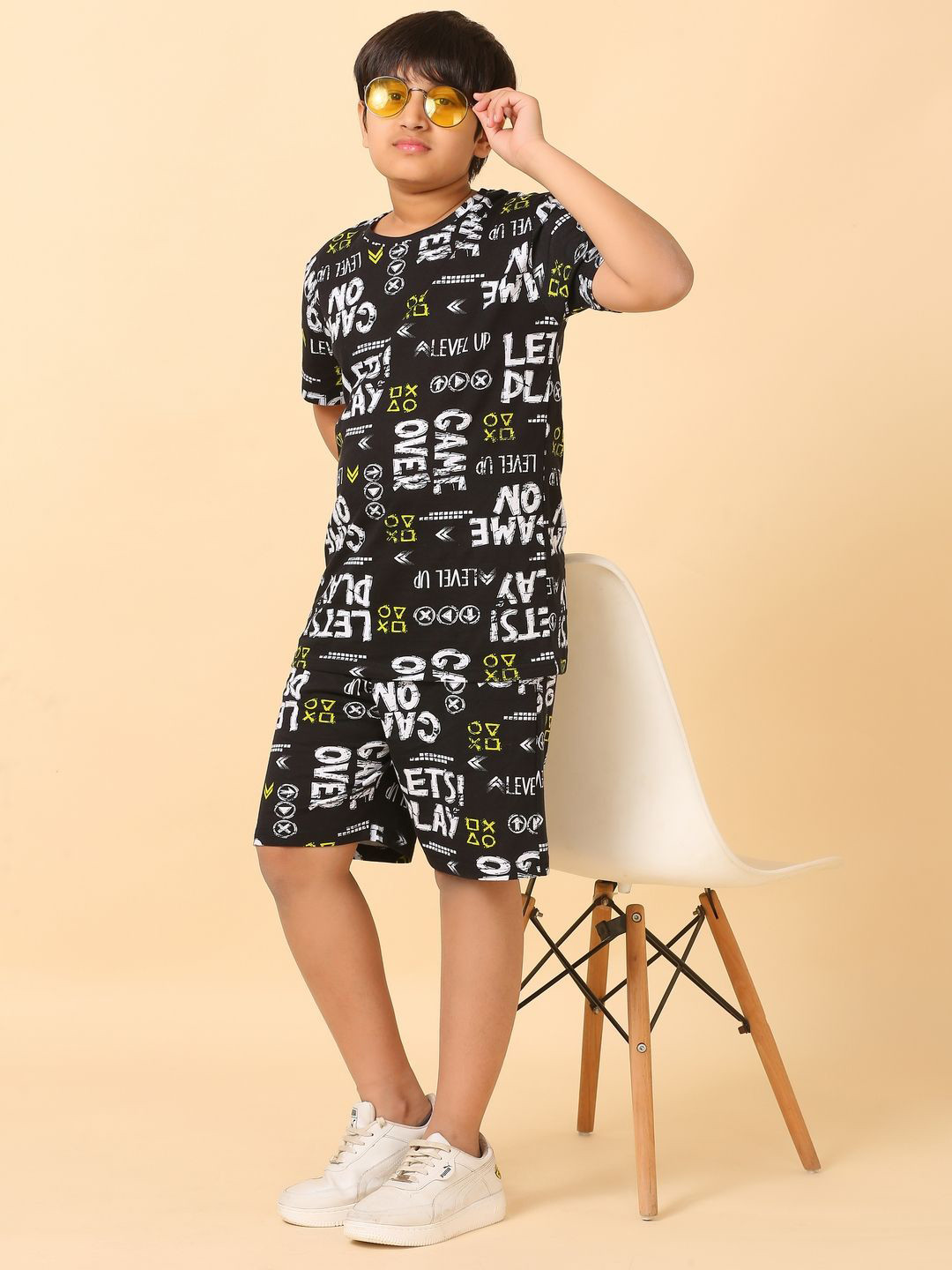 Ninos Dreams Boys Game On Printed Round Neck Pure Cotton T-shirt With Short