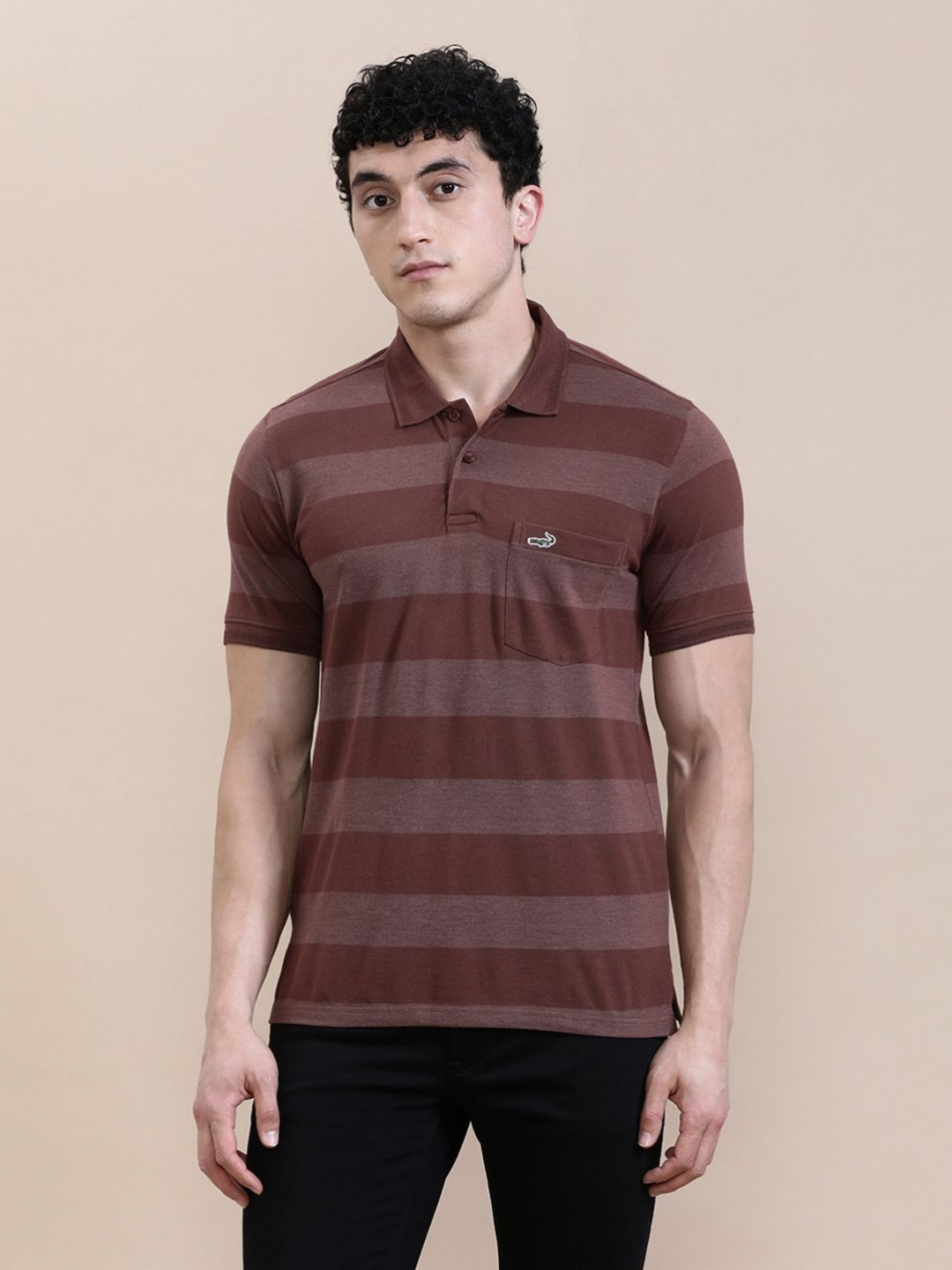 Crocodile Men Core Stripe Slim Fit Polo T-shirt