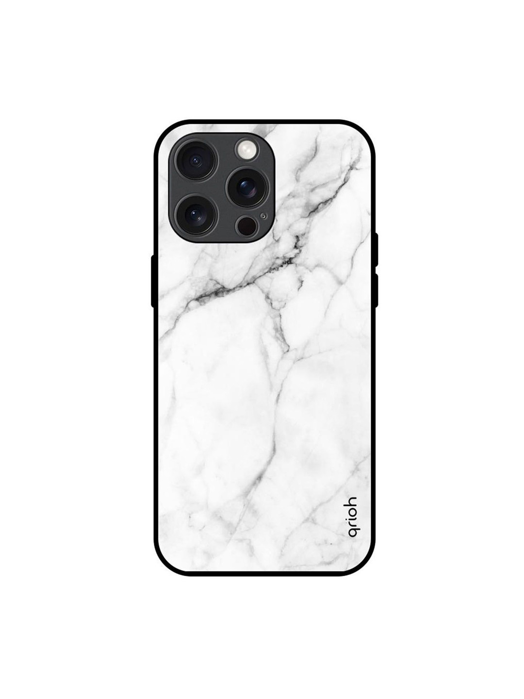 QRIOH Modern White Marble Printed iPhone 15 Pro Max Back Case