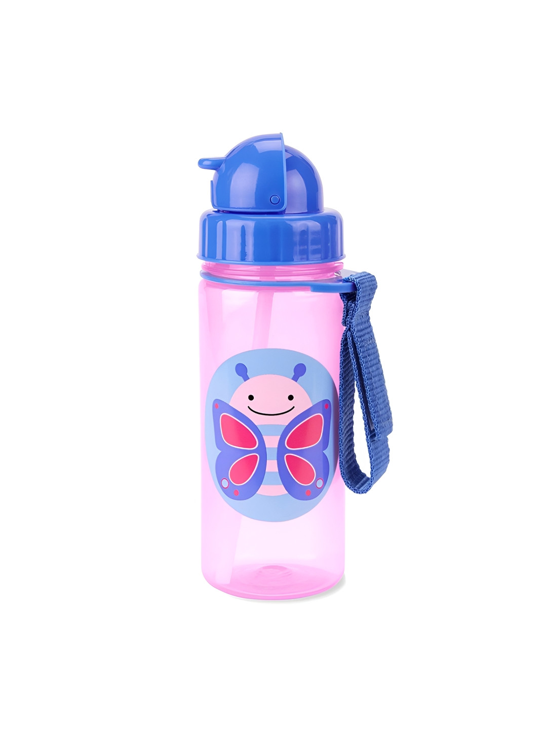 SKIP HOP ZOO Pink Conversational Plastic Flip Top Sipper - 350ml